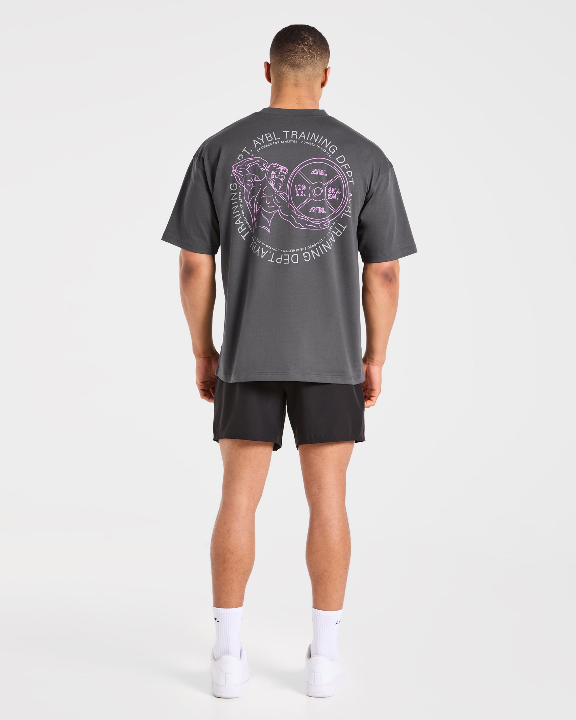 Training Dept. Illustration Oversized T Shirt - Charcoal