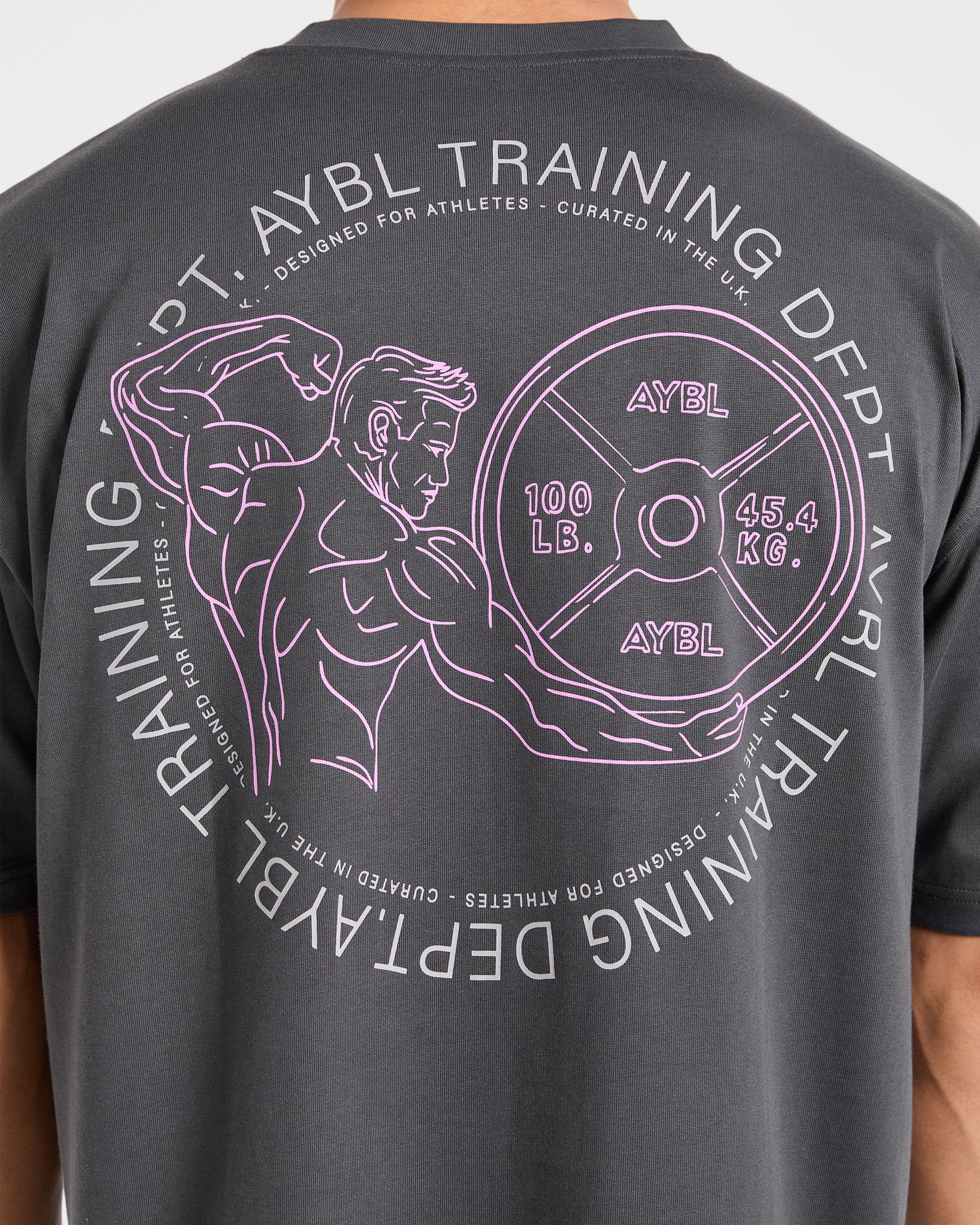 Training Dept. Illustration Oversized T Shirt - Charcoal