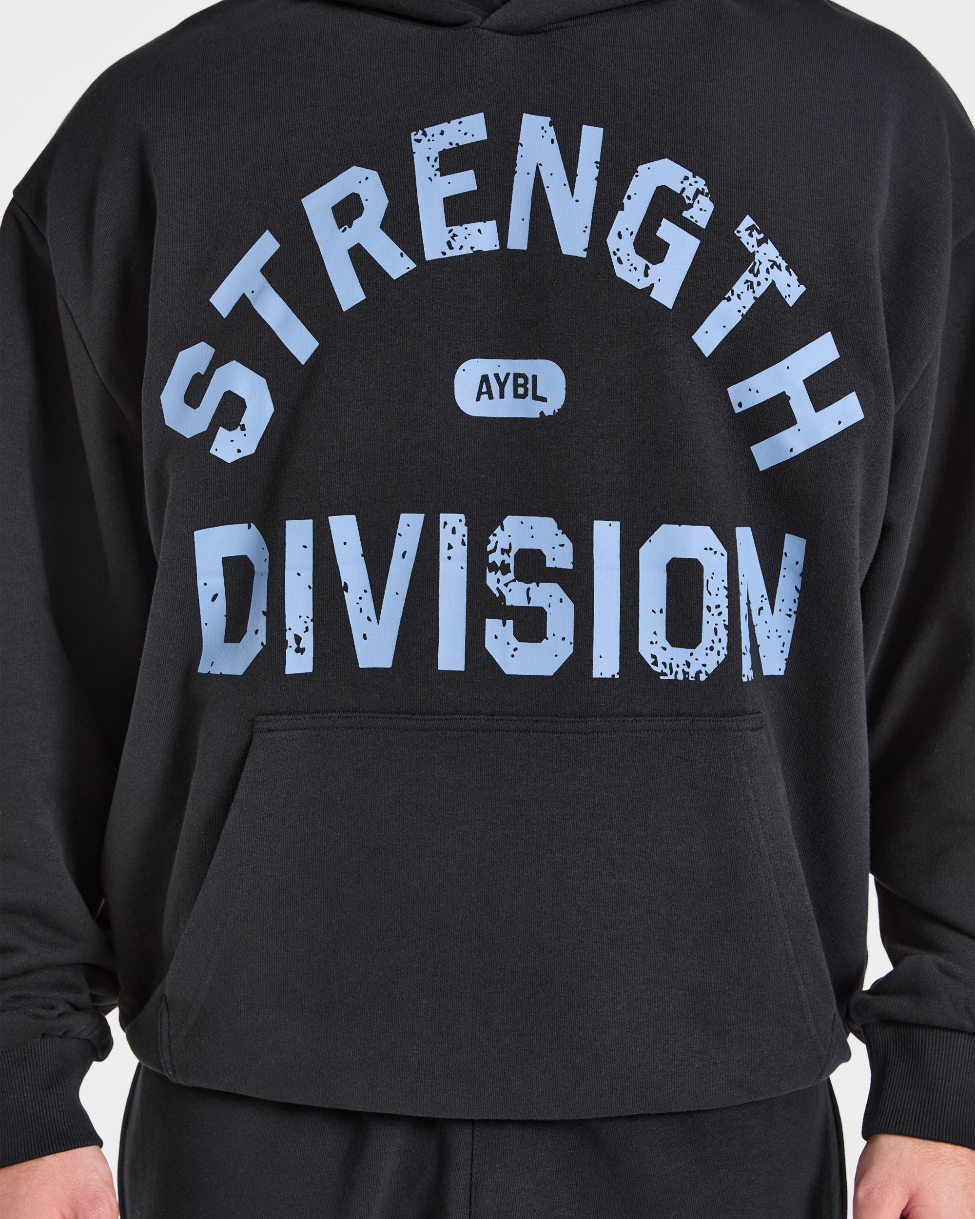 Strength Division Oversized Hoodie - Black/Blue