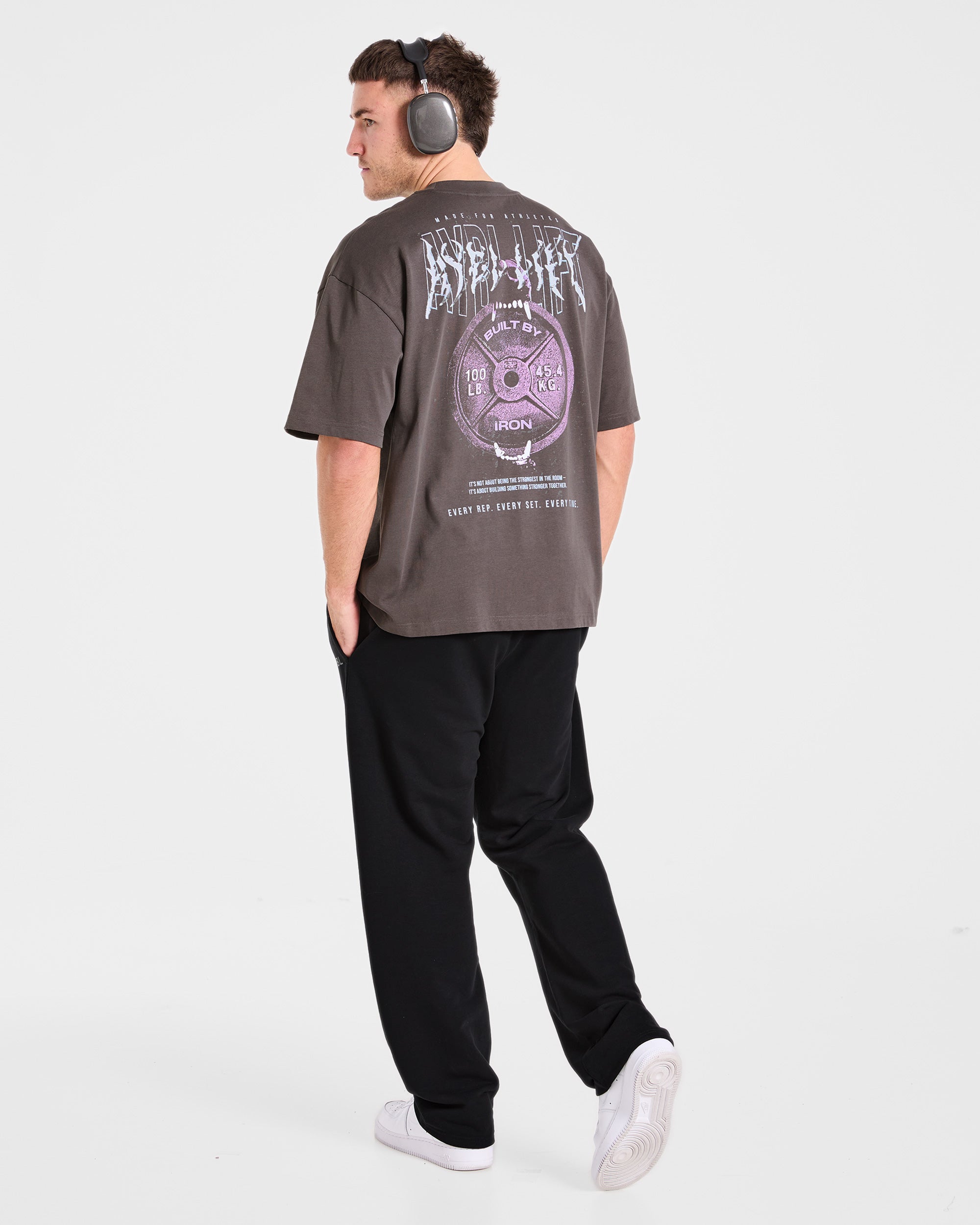 Doberman Strength Oversized T Shirt - Storm Grey