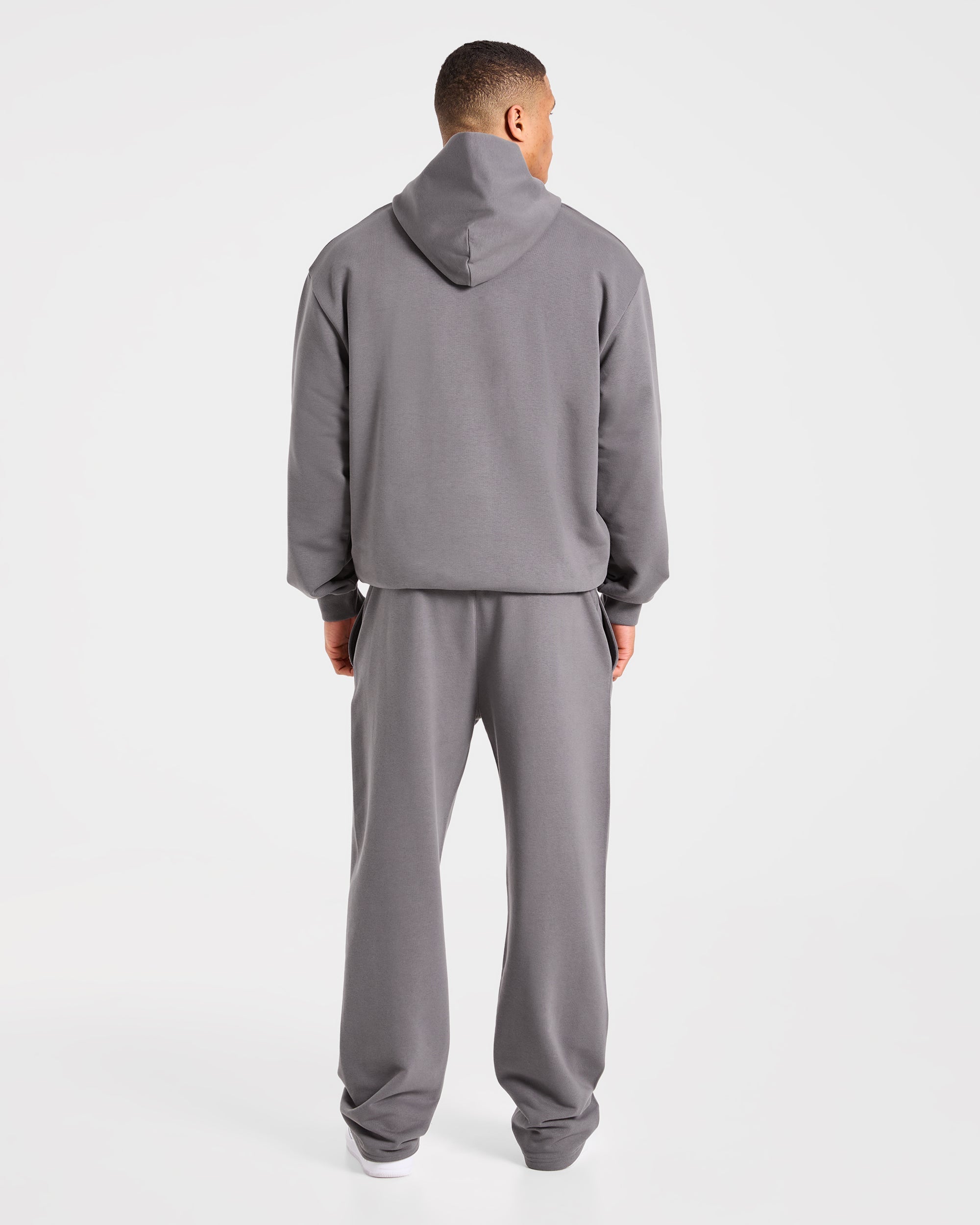 Strength Division Oversized Straight Leg Joggers - Charcoal/Red