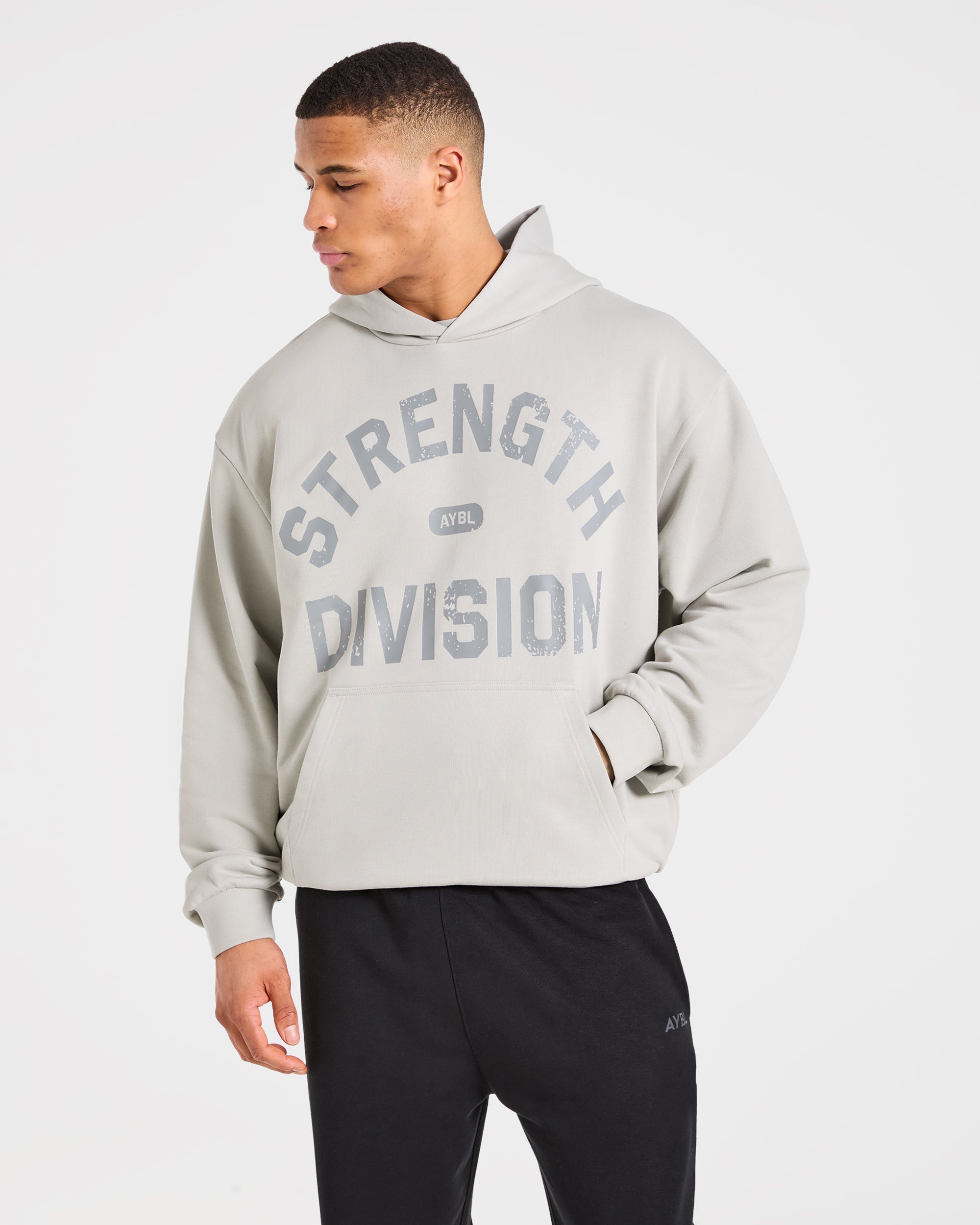 Strength Division Oversized Hoodie - Iced Grey