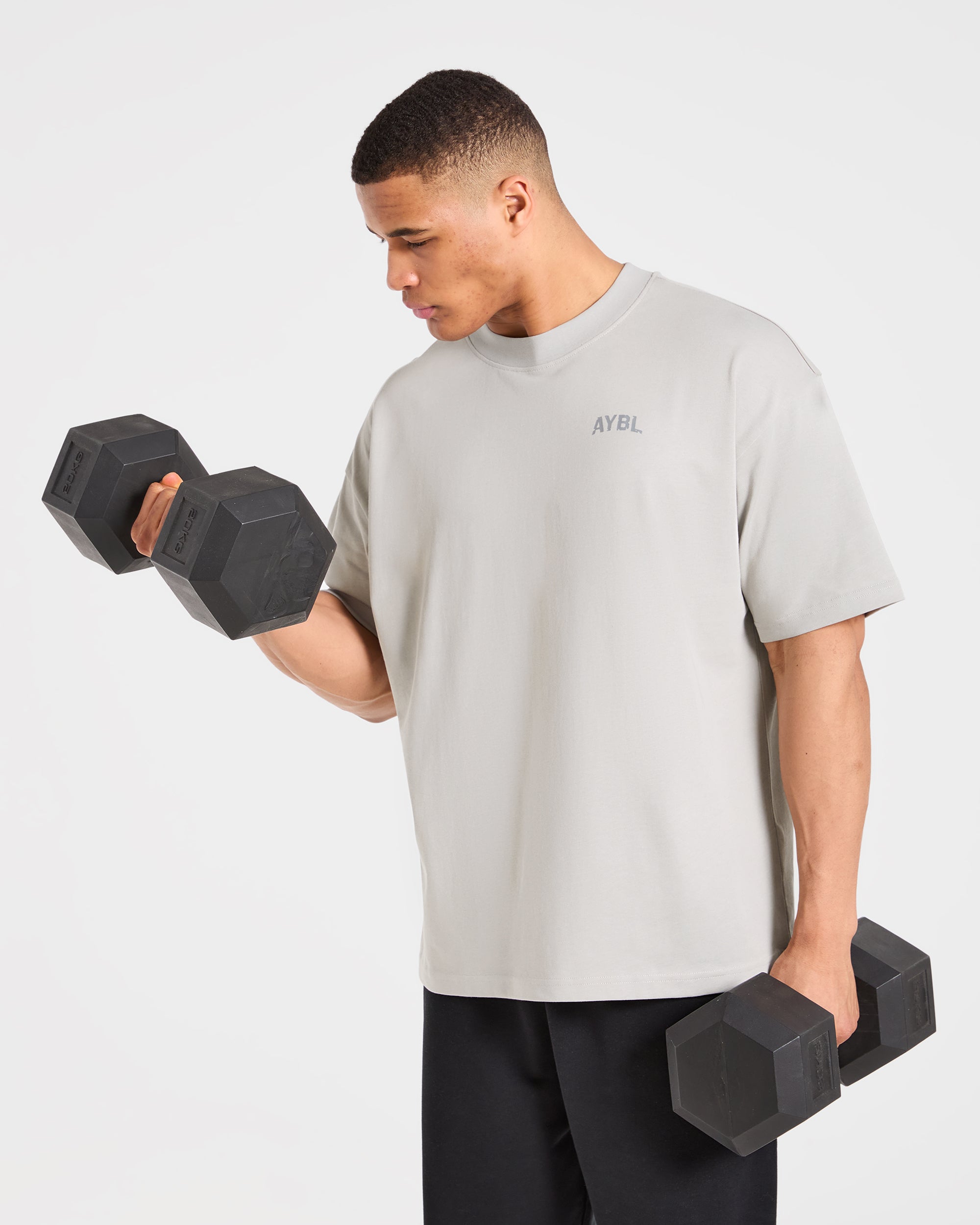 Strength Division Oversized T Shirt - Iced Grey