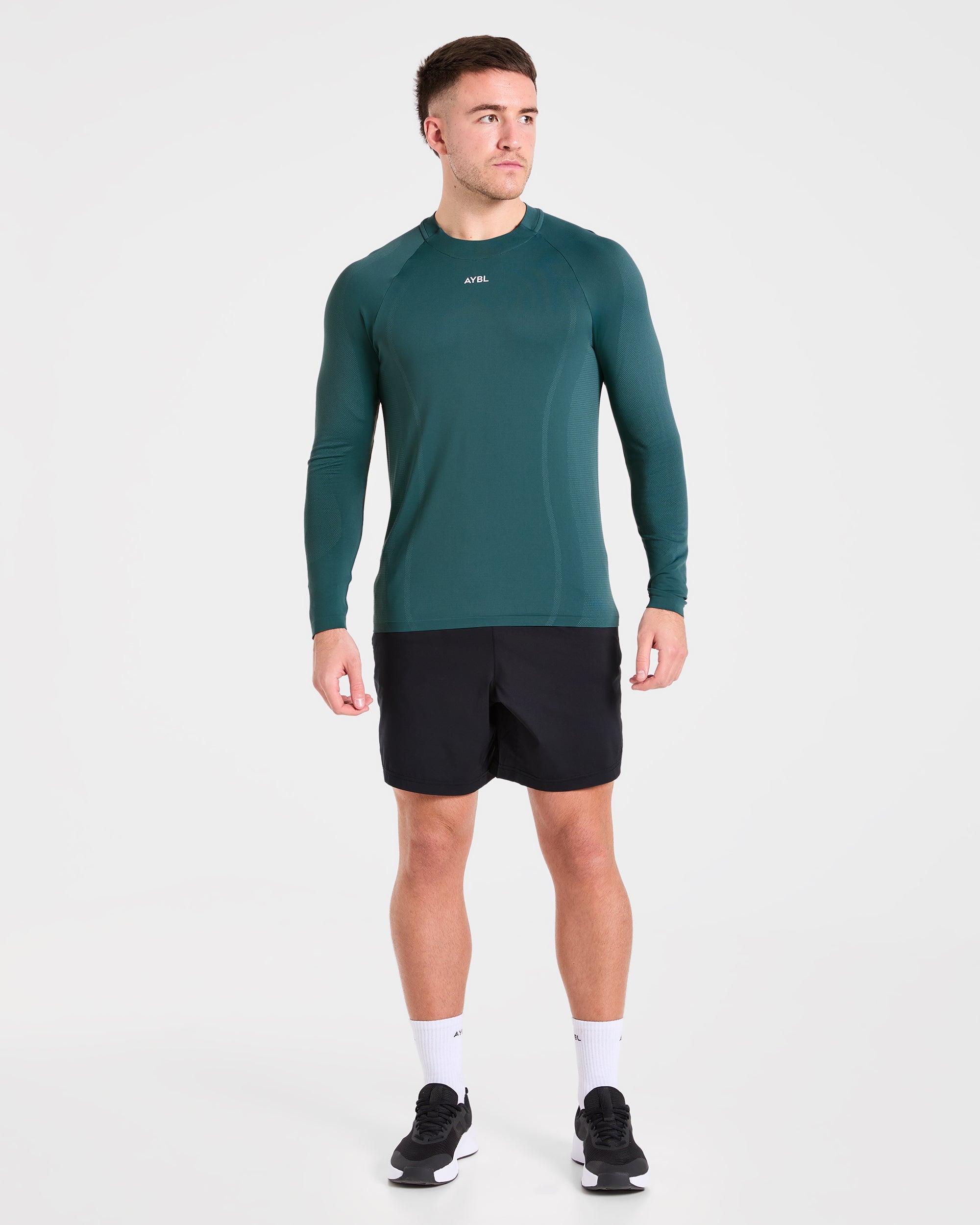 Attain Seamless Long Sleeve T Shirt - Pine Forest