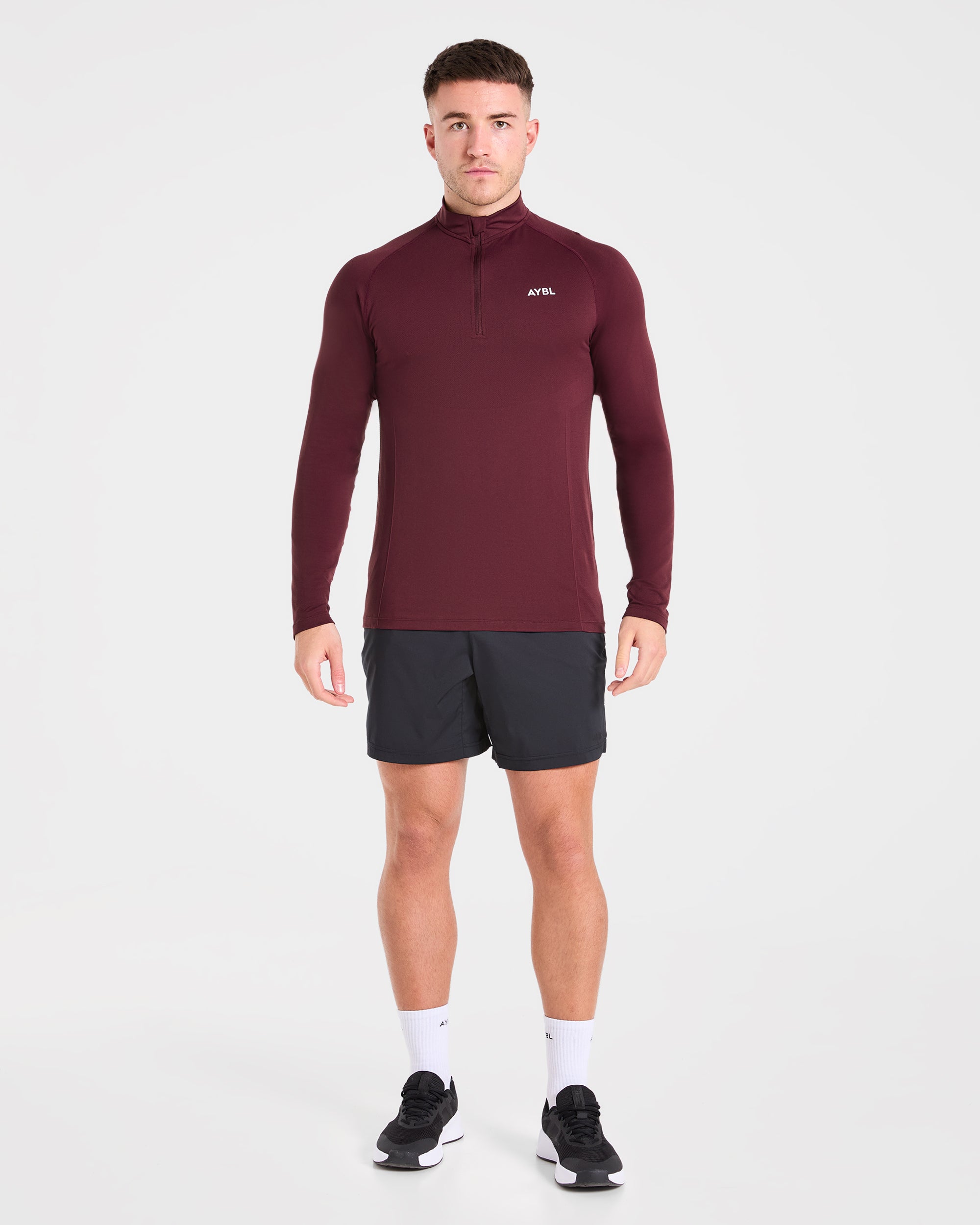 Essential Seamless 1/4 Zip Pullover  - Dusty Plum