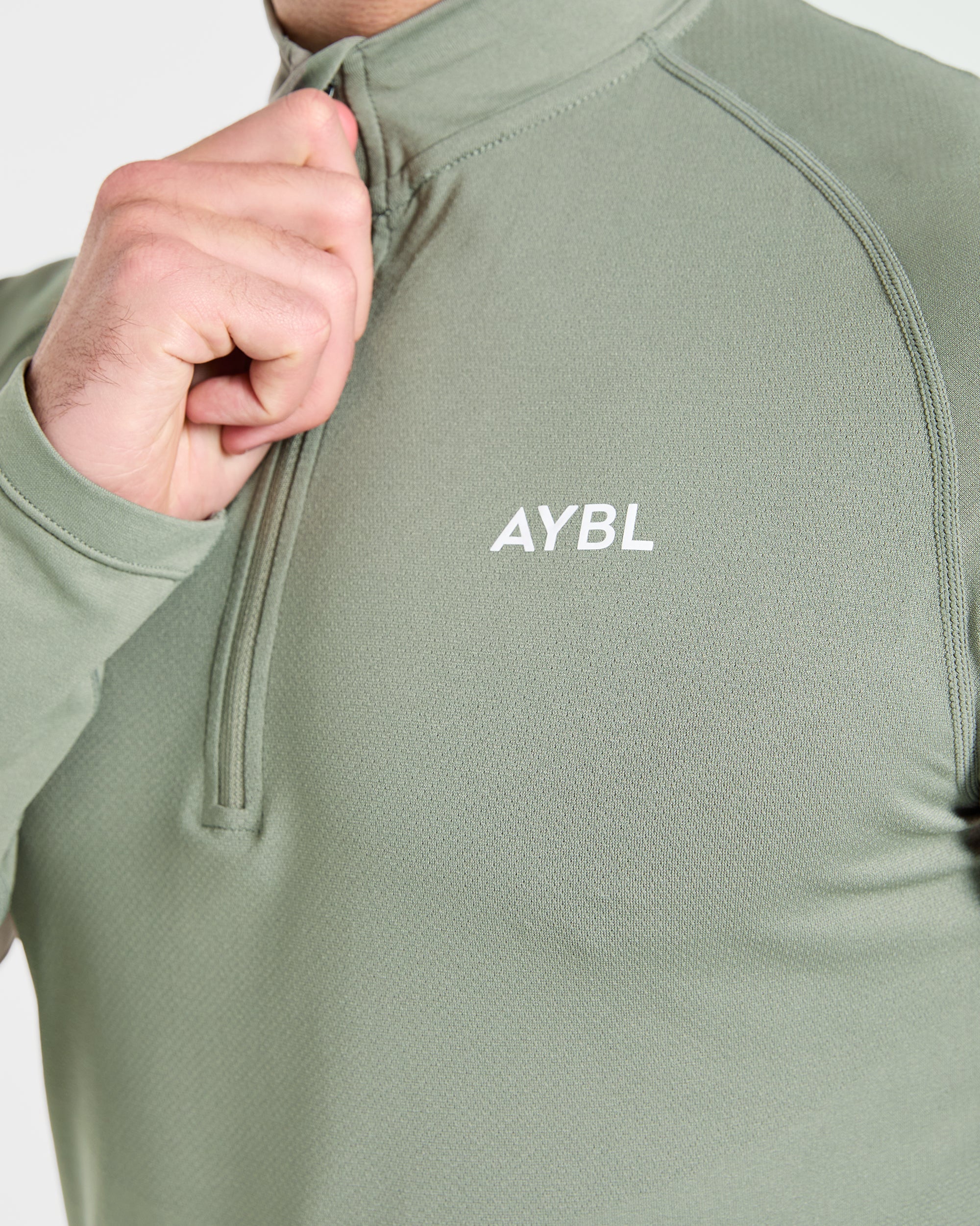 Essential Seamless 1/4 Zip Pullover  - Olive