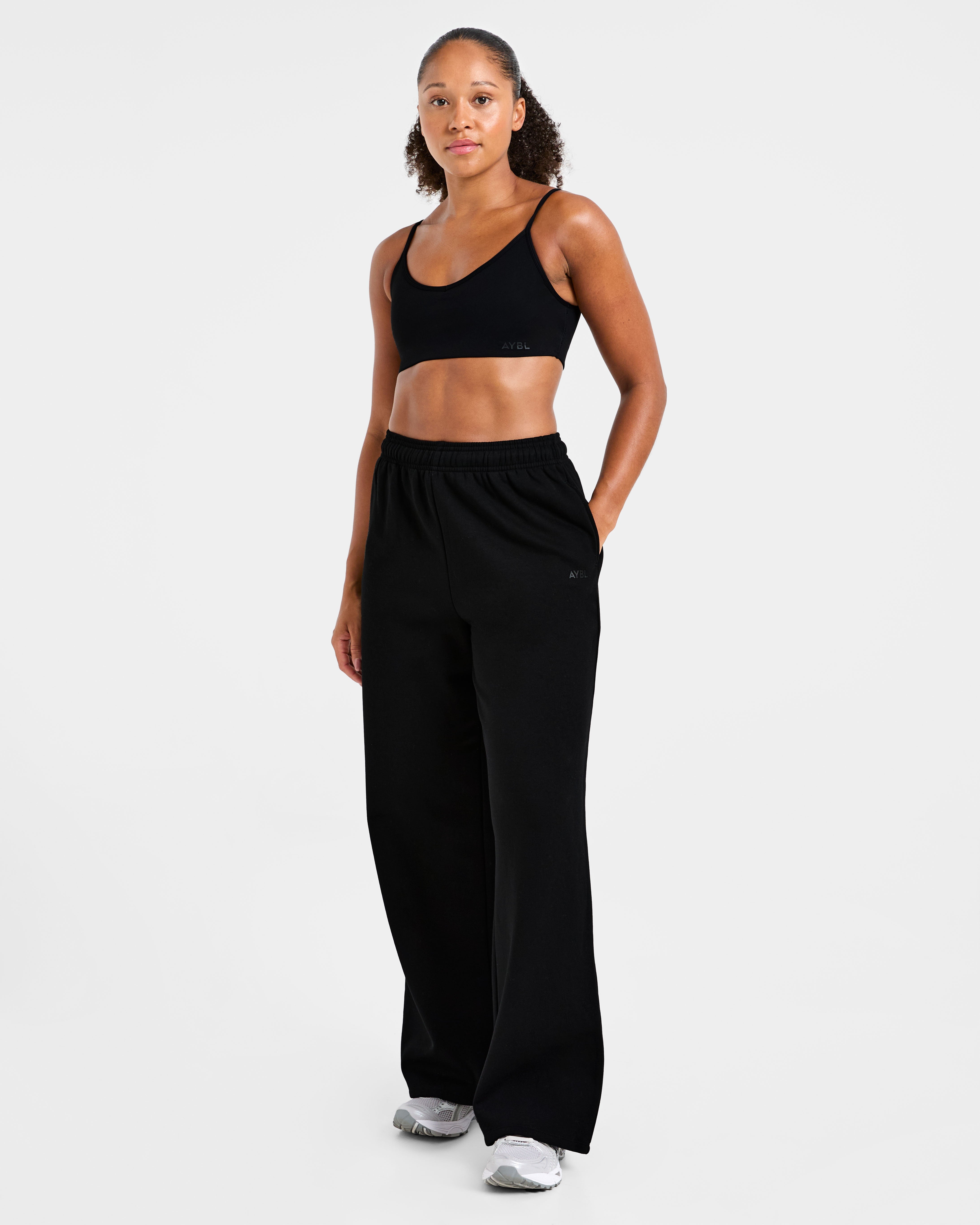 Lifestyle Oversized Straight Leg Joggers - Black