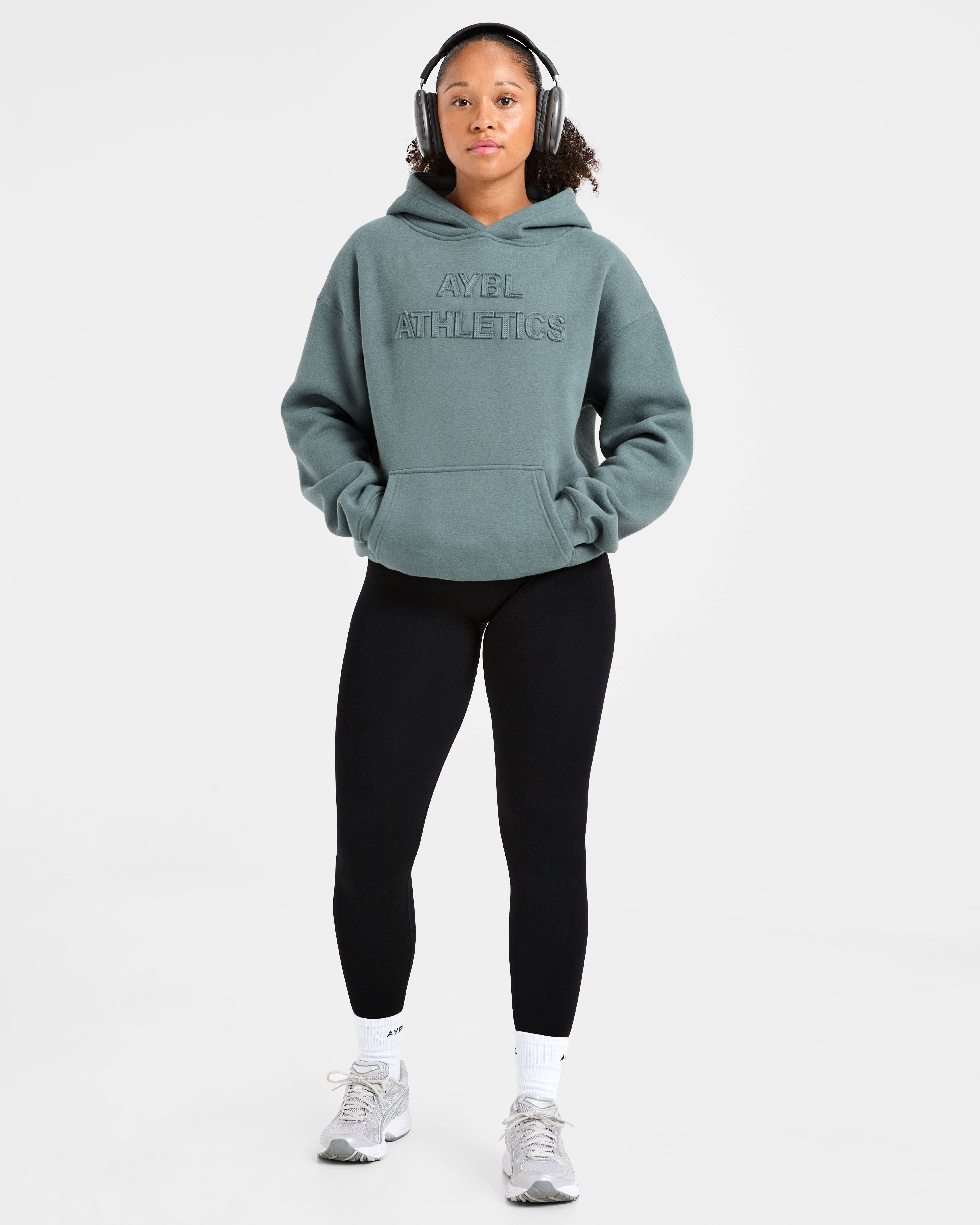 Athletics Applique Oversized Hoodie - Slate