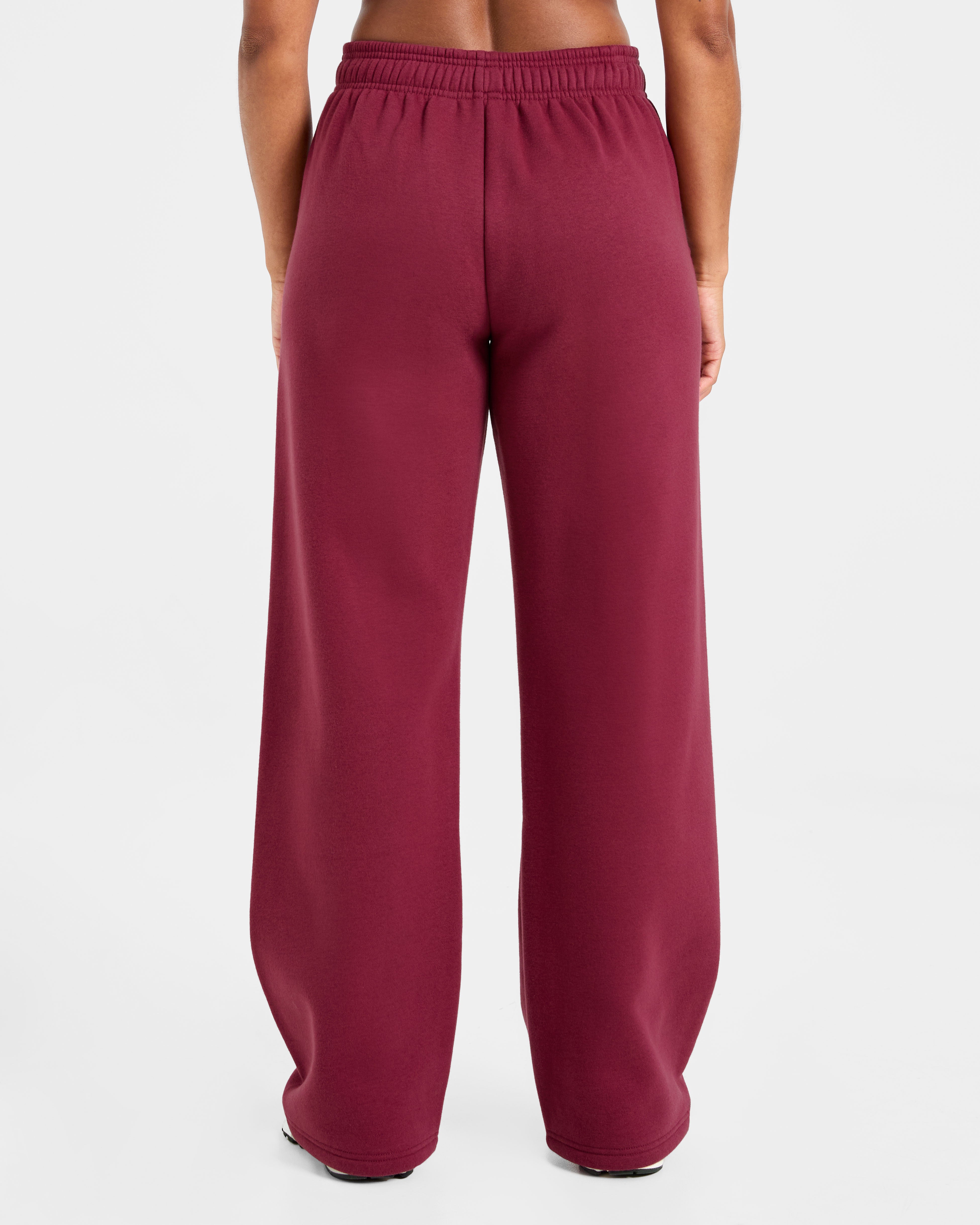 Classic Plush Oversized Straight Leg Joggers - Muted Raspberry