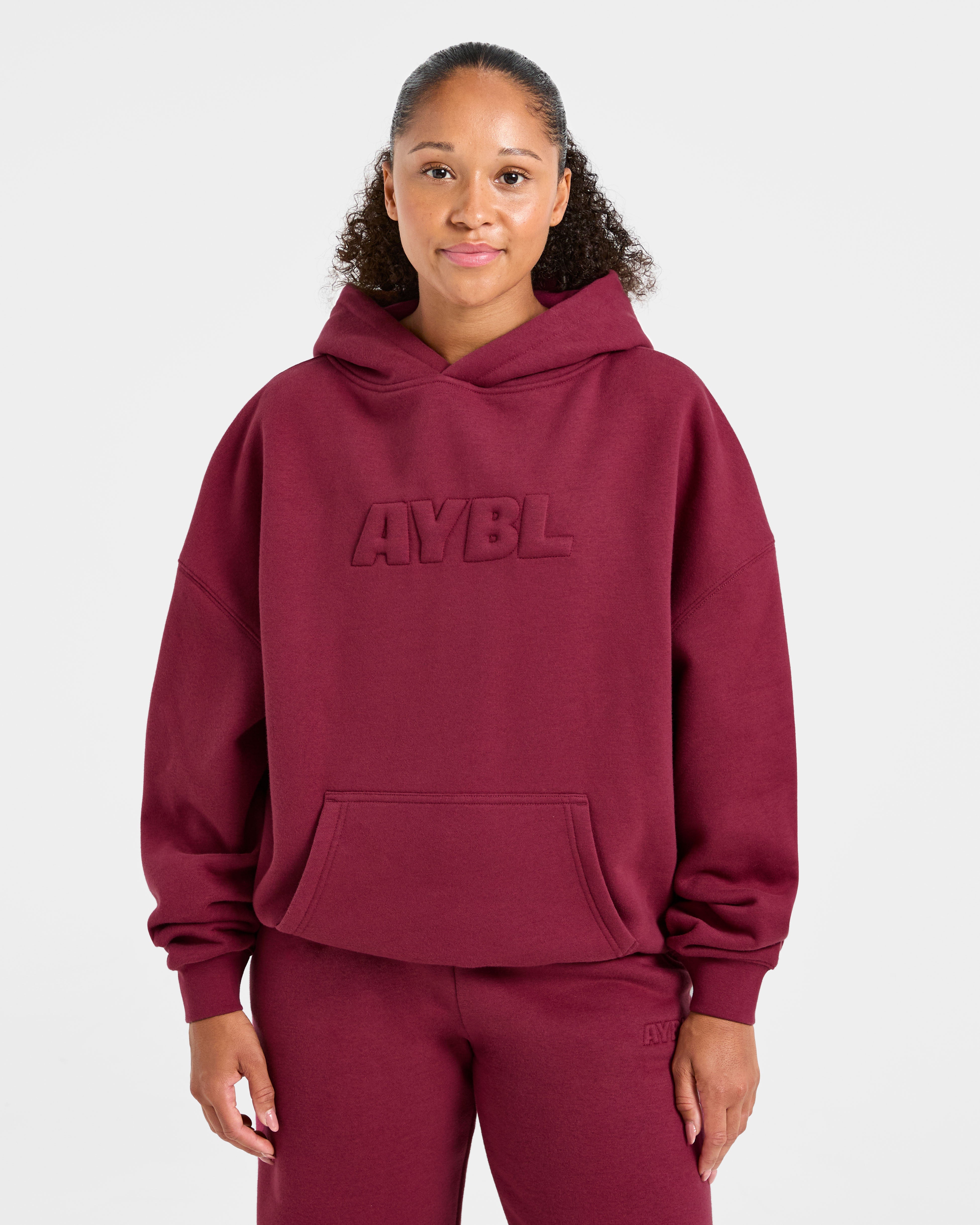 Classic Plush Oversized Hoodie - Muted Raspberry