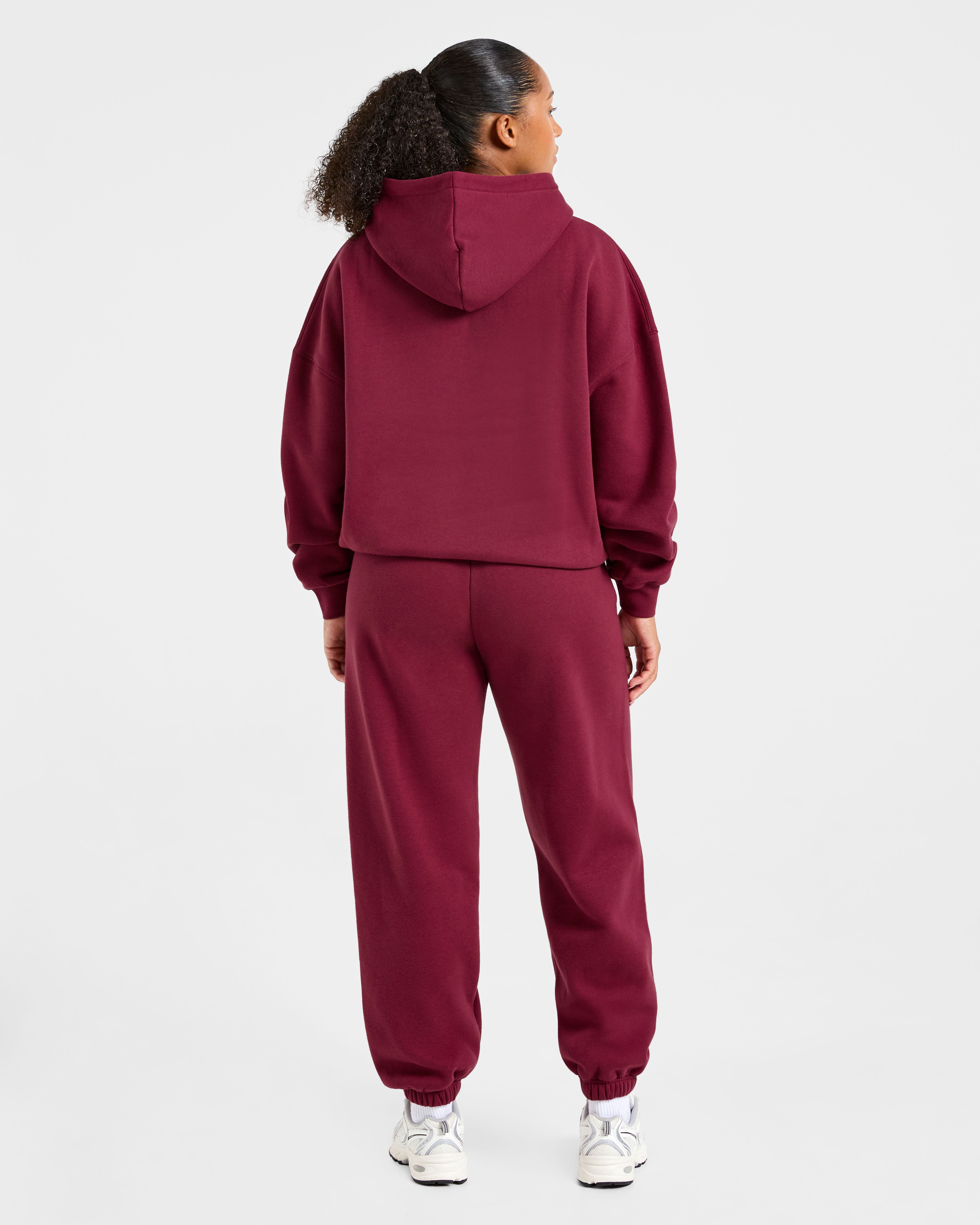 Classic Plush Oversized Joggers - Muted Raspberry