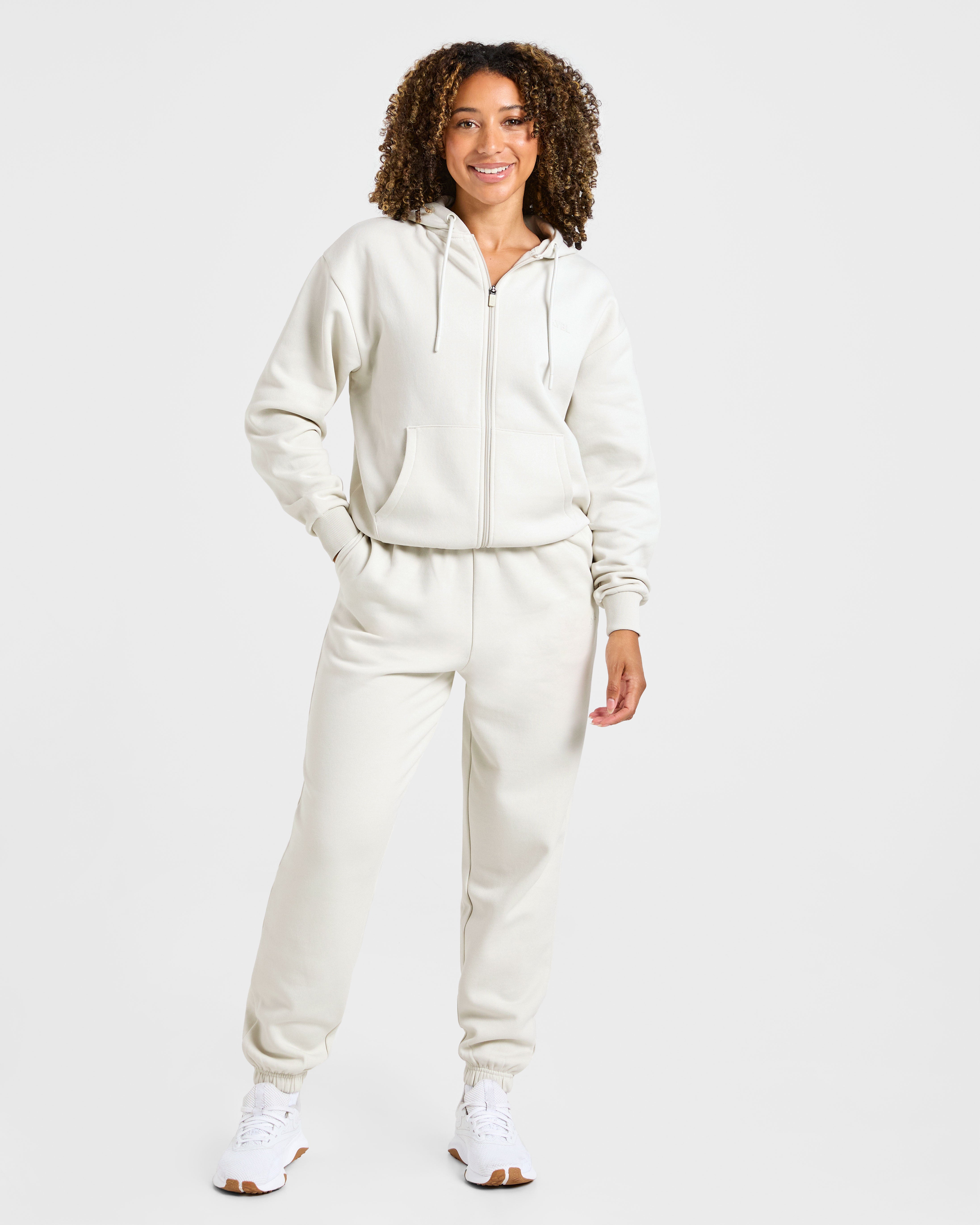 Lifestyle Oversized Zip Up Hoodie - Off White