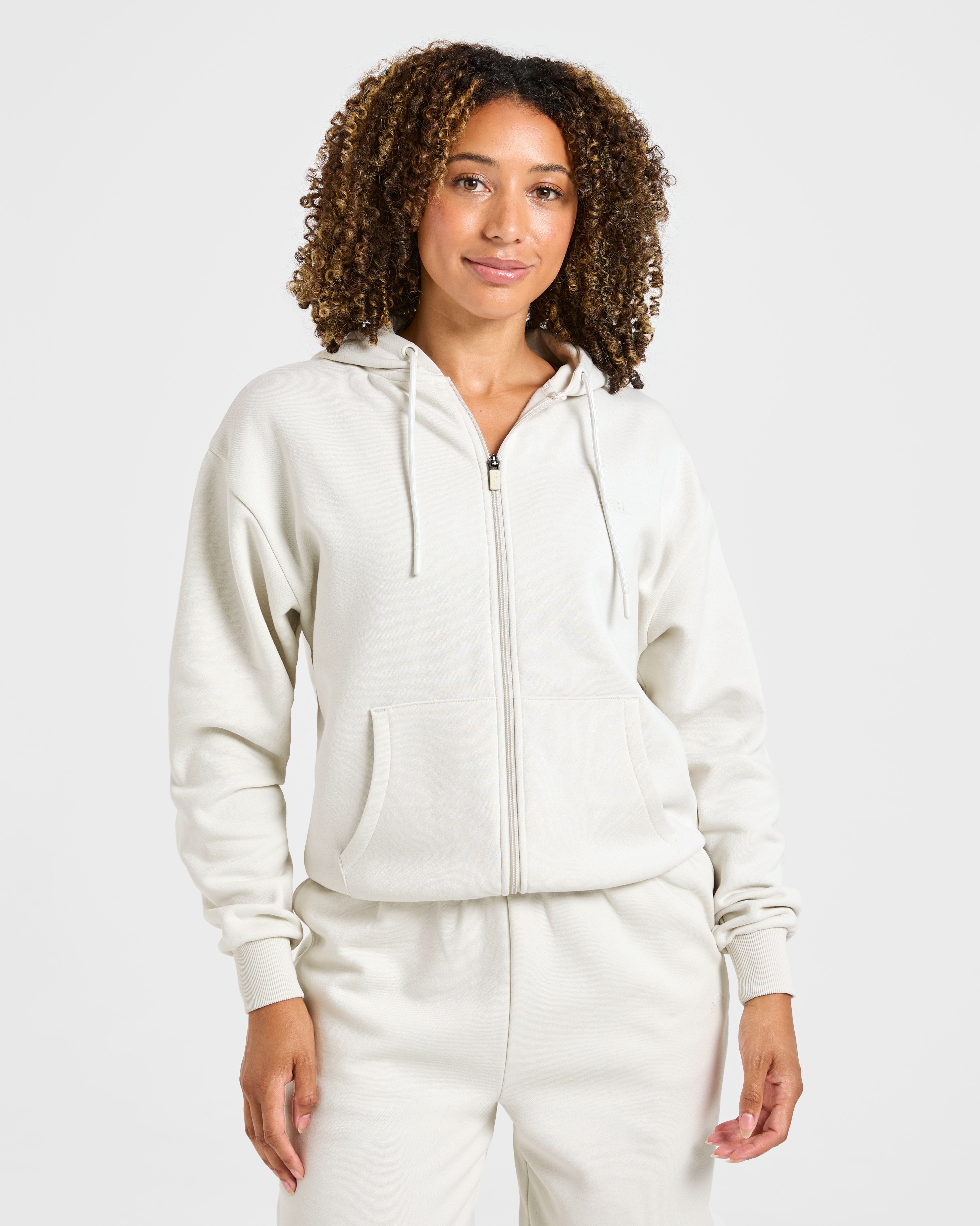 Lifestyle Oversized Zip Up Hoodie - Off White
