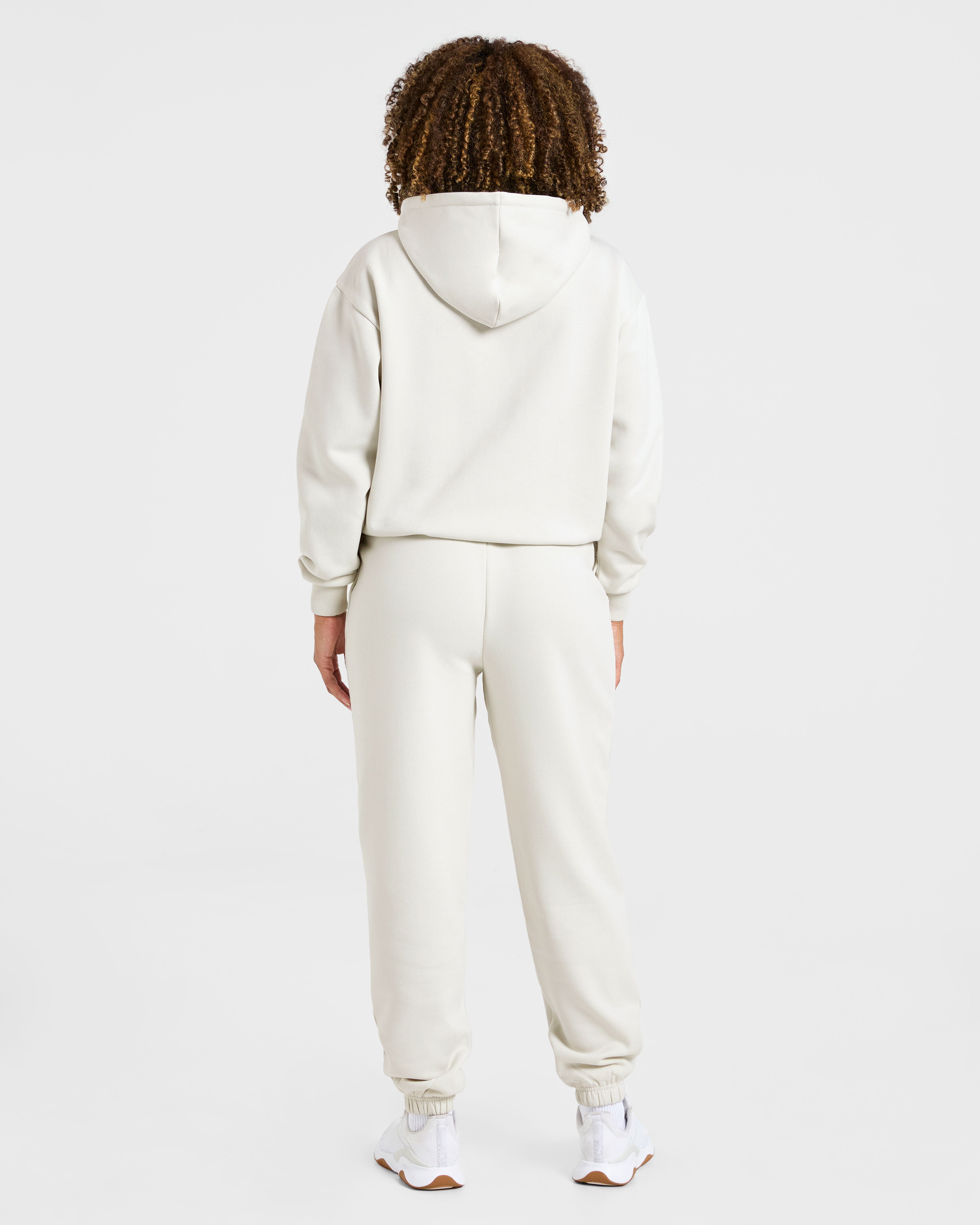 Lifestyle Oversized Zip Up Hoodie - Off White