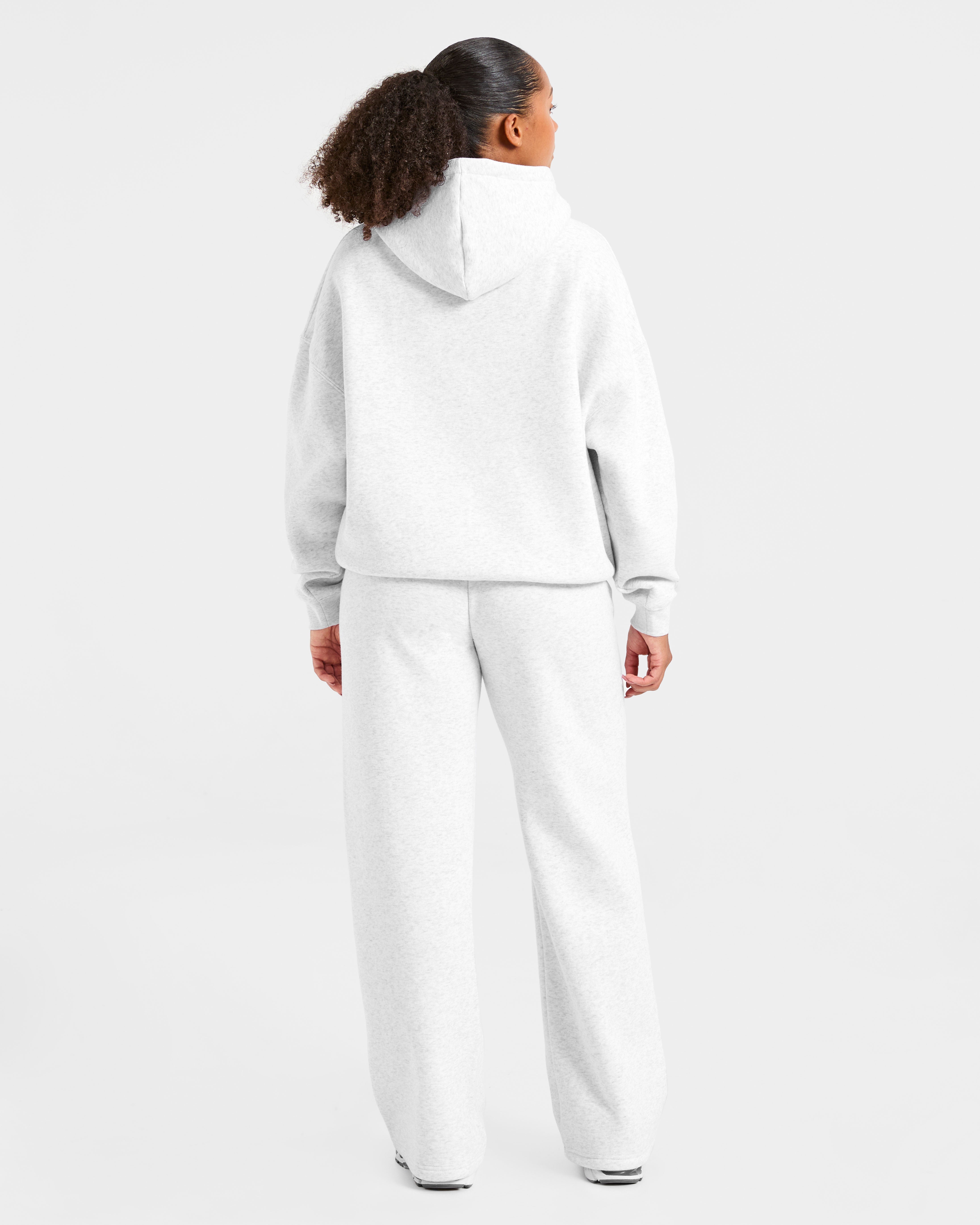 Classic Plush Oversized Straight Leg Joggers - Heather Grey
