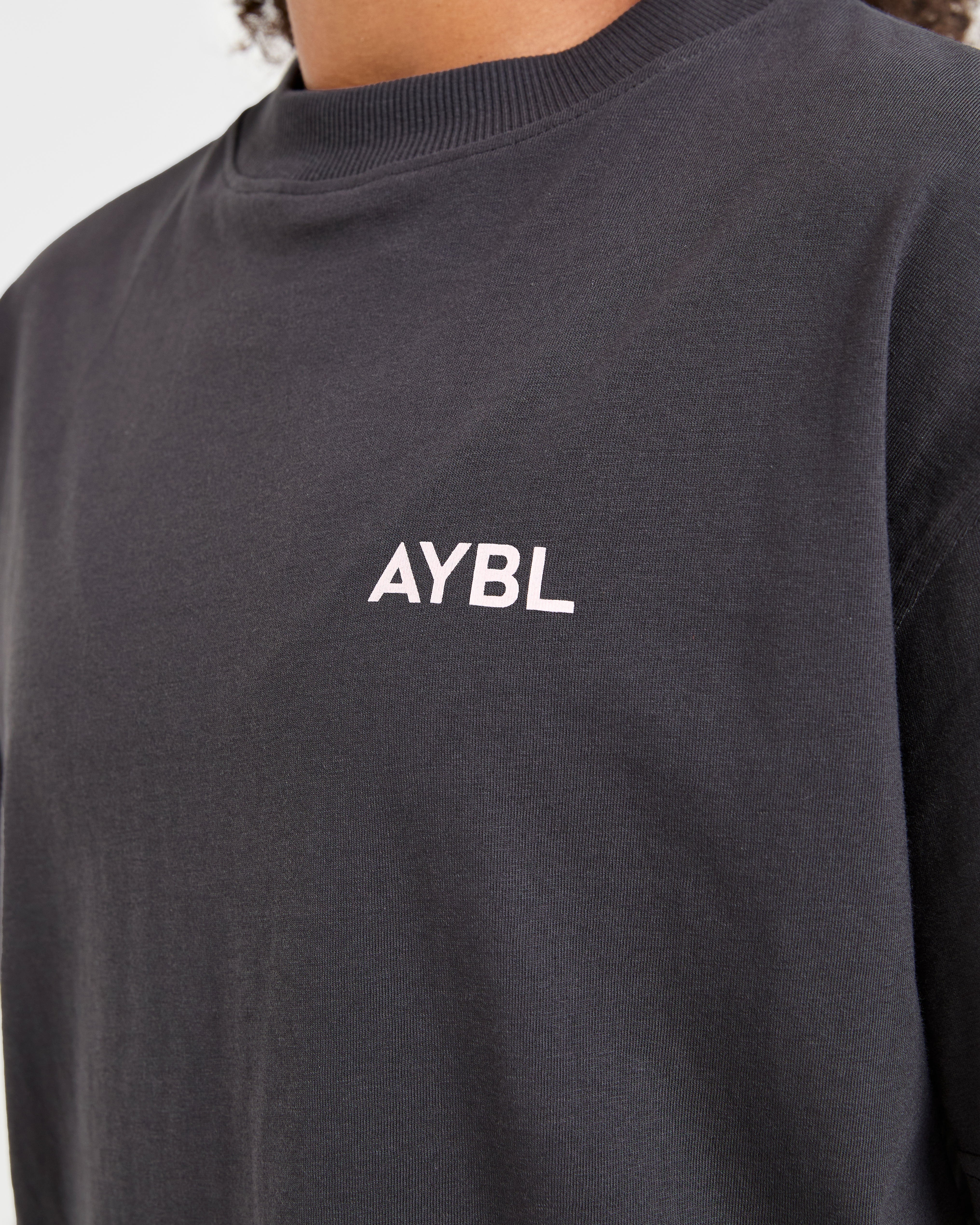 Lift Graphic Oversized T Shirt - Charcoal/Pink