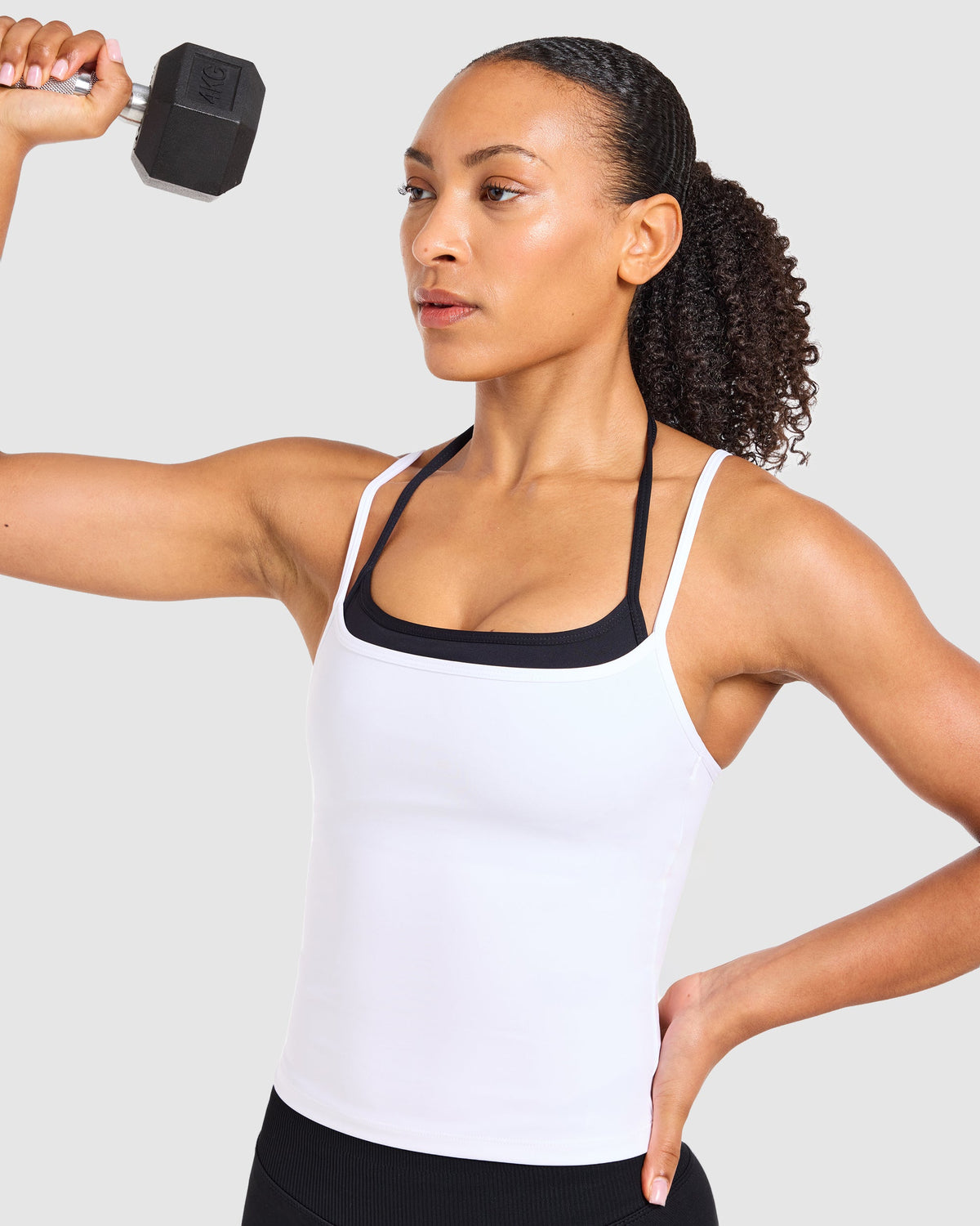 Double Layered Tank Top - White/Black