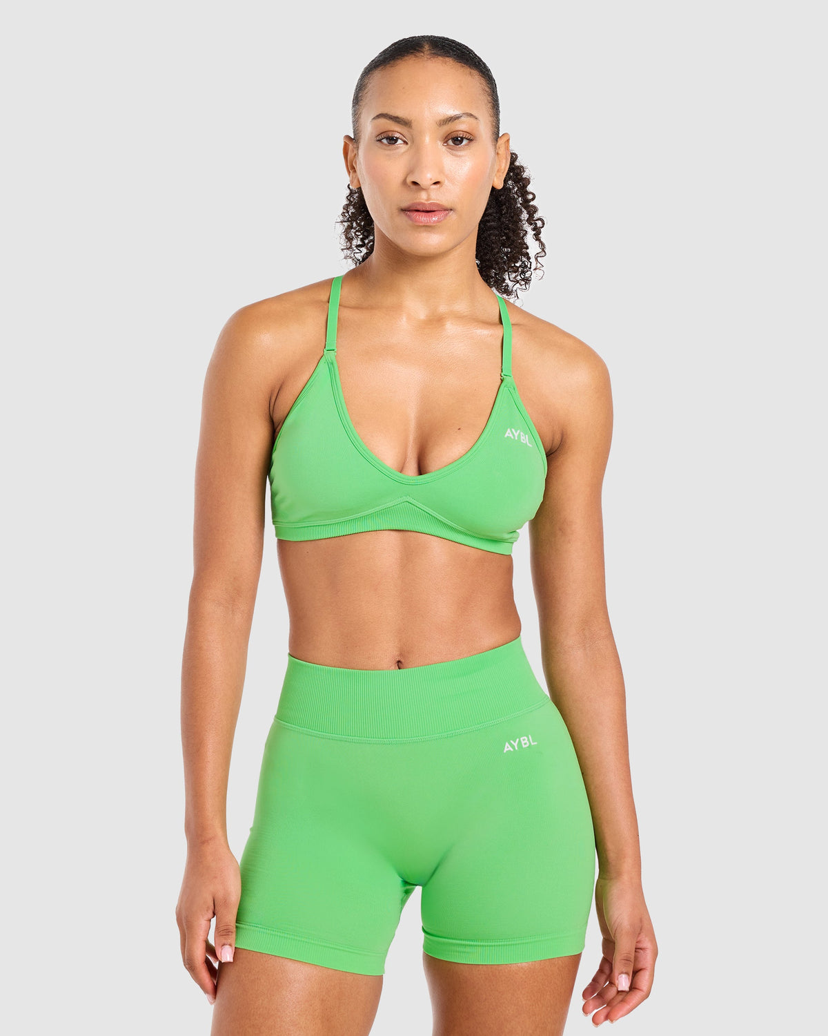 Adapt Seamless Strappy Sports Bra - Bright Green