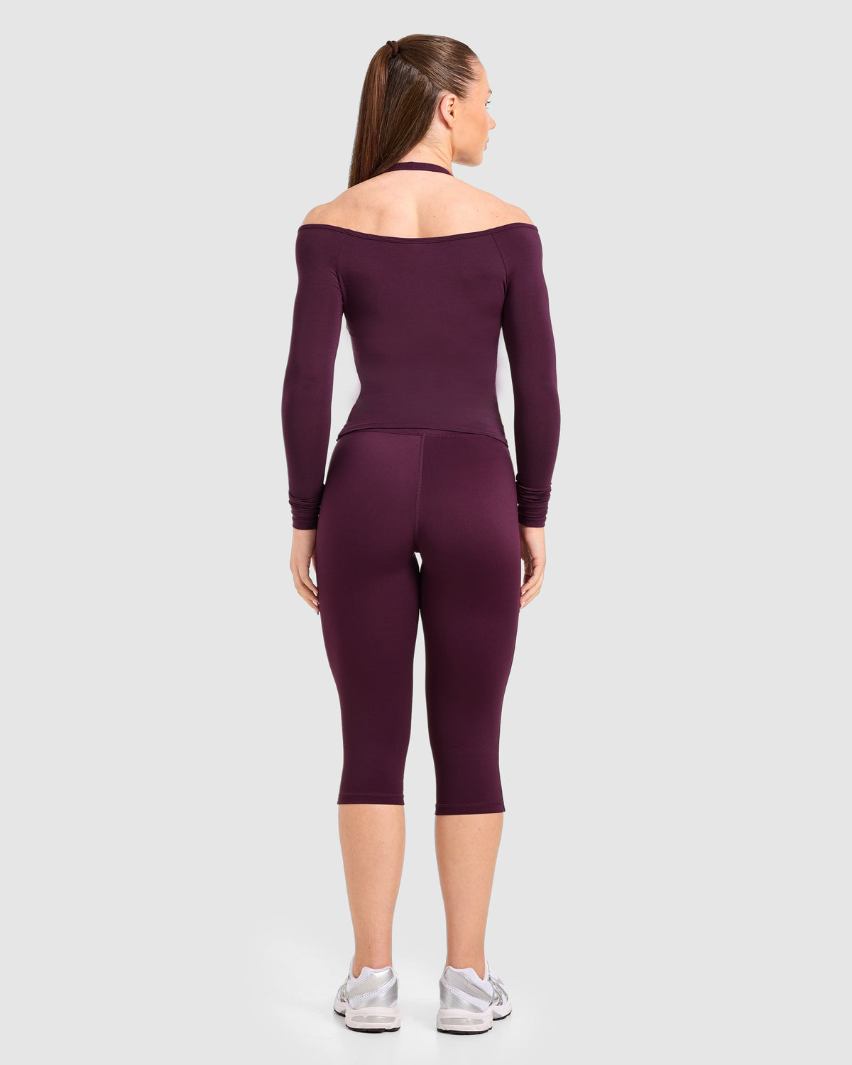 Ease Off The Shoulder Top - Midnight Plum
