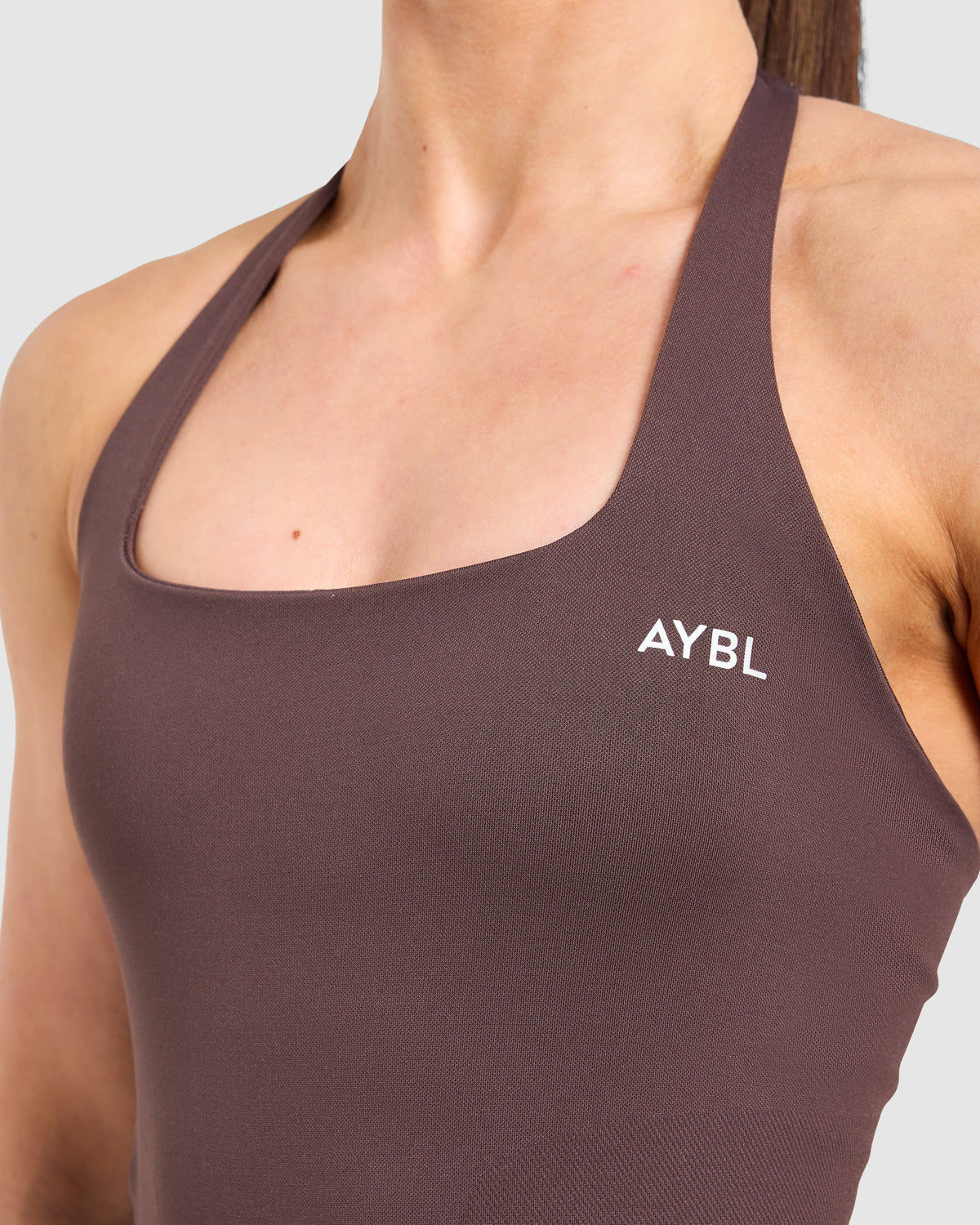 Enhance Seamless Halterneck Top - Cocoa Brown