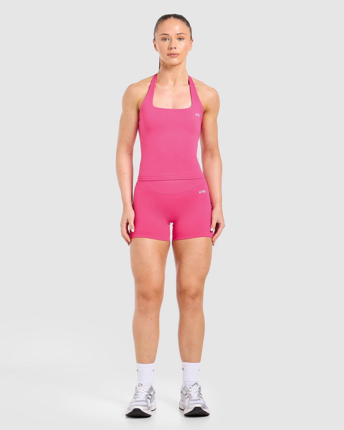 Enhance Seamless Halterneck Top - Raspberry Pink