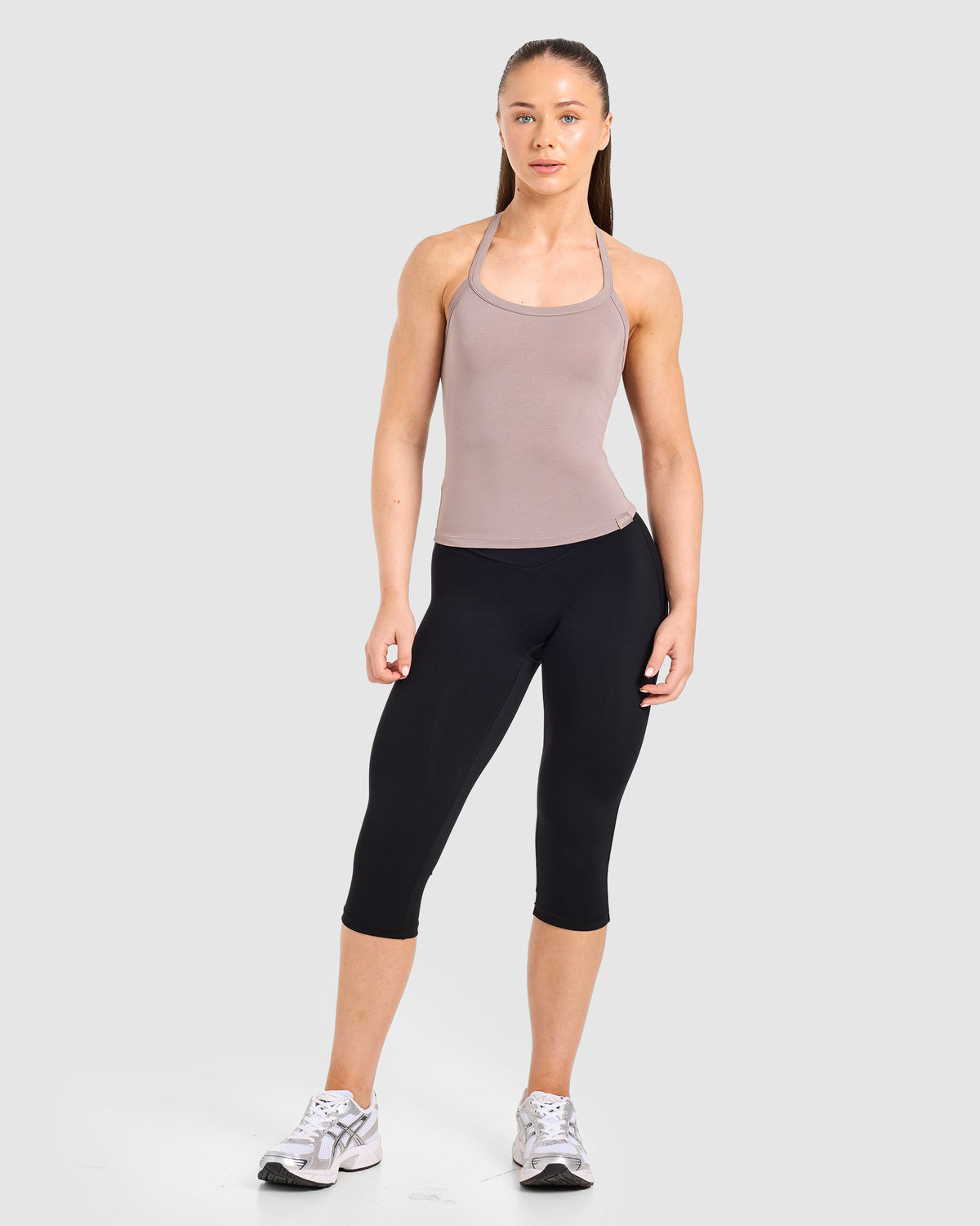 Ease Halterneck Top - Warm Taupe