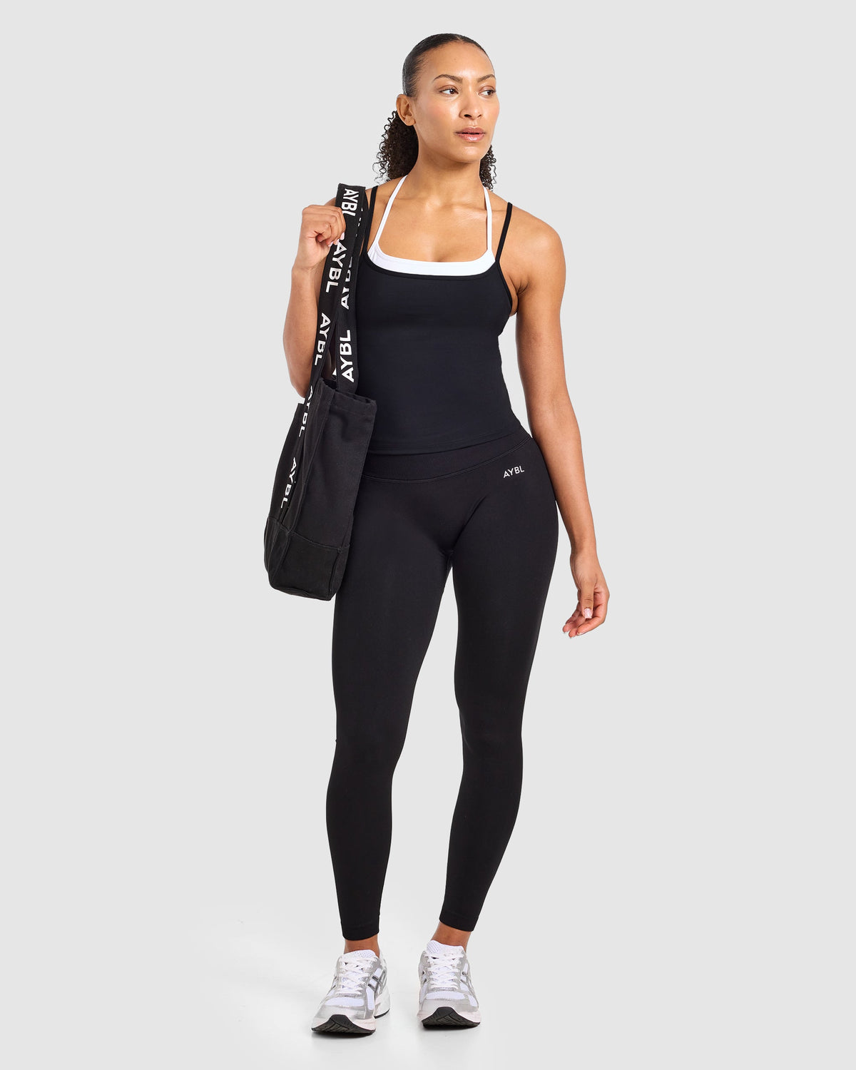 Double Layered Tank Top - Black/White