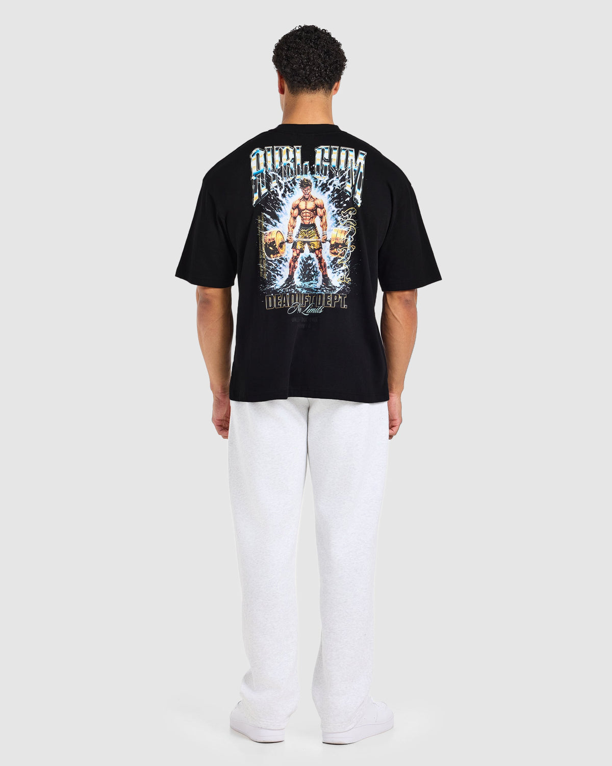 Anime Deadlift Dept Oversized T Shirt - Black/Yellow