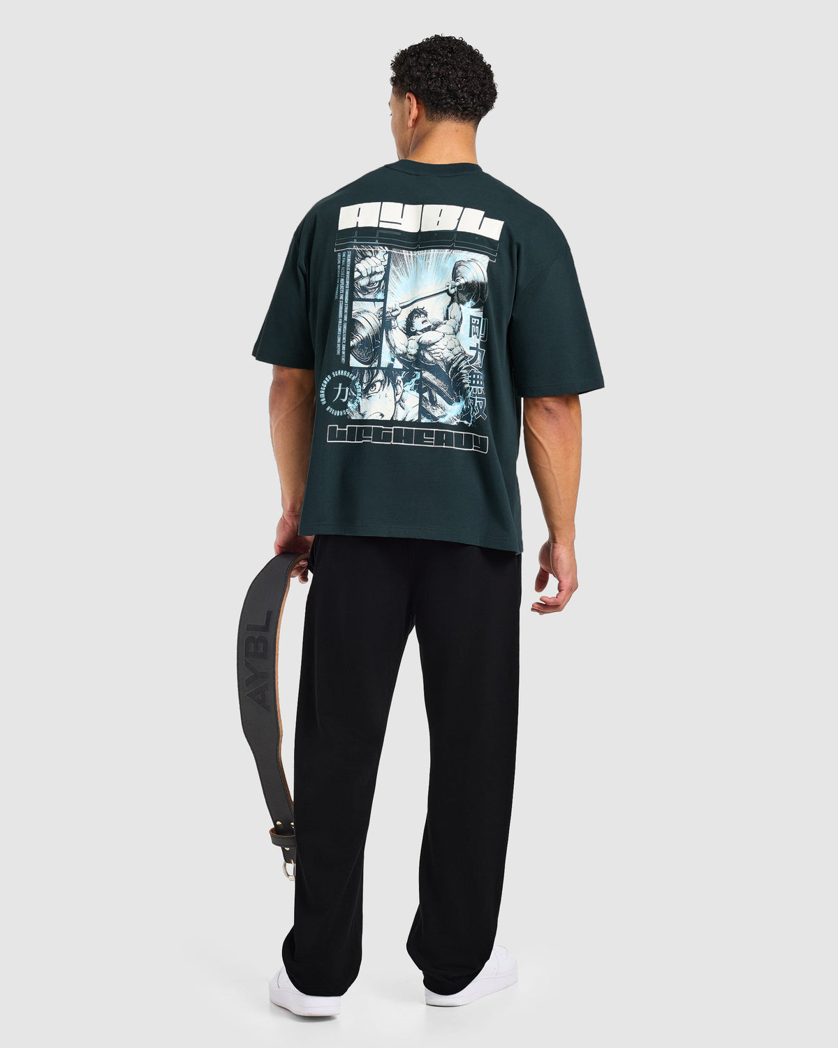 Anime Bench Press Oversized T Shirt - Dark Teal