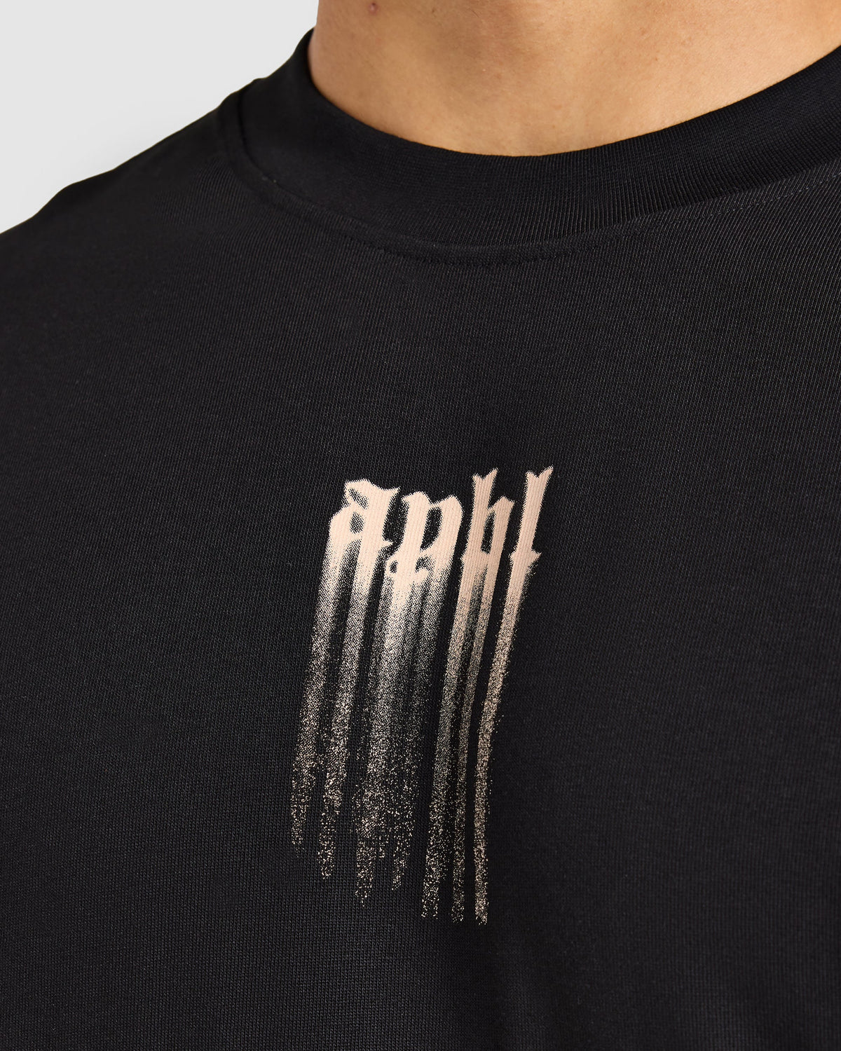 Gothic Blur Oversized T Shirt - Black