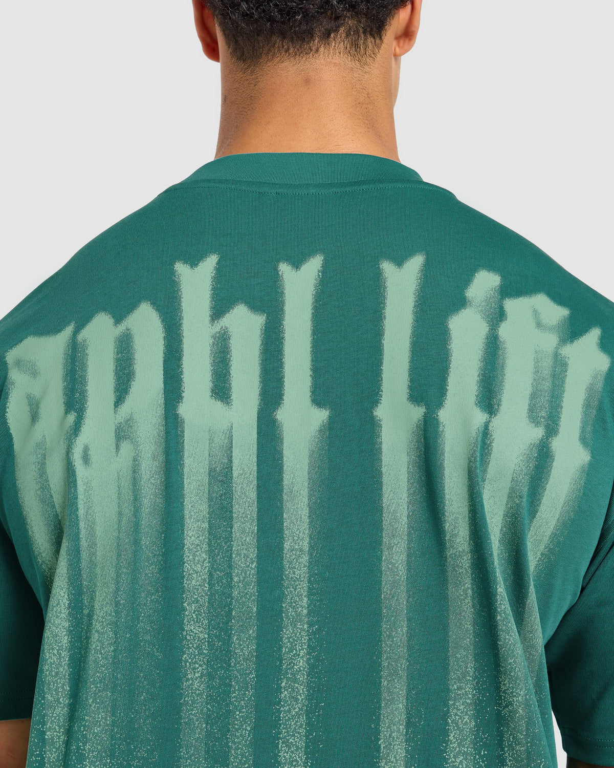 Gothic Blur Oversized T Shirt - Deep Teal