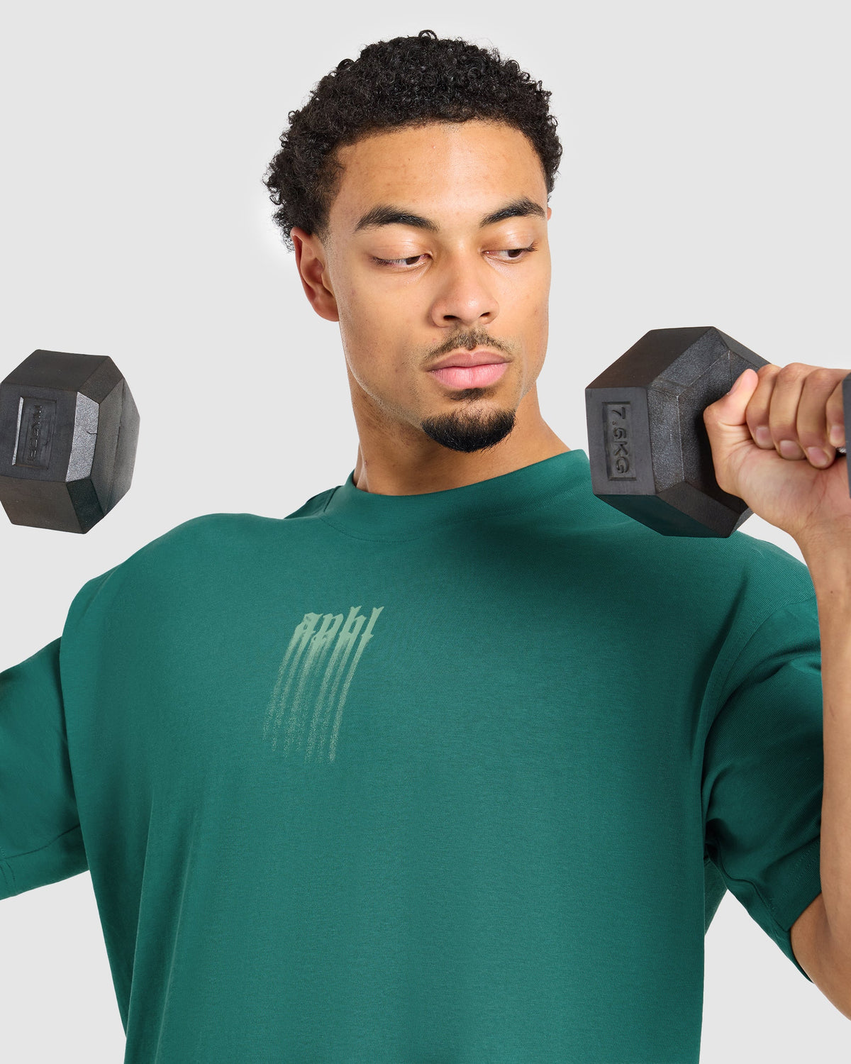 Gothic Blur Oversized T Shirt - Deep Teal