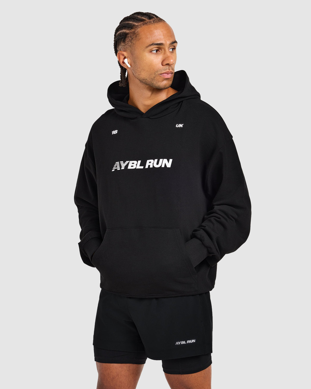 Run Graphic Hoodie - Black