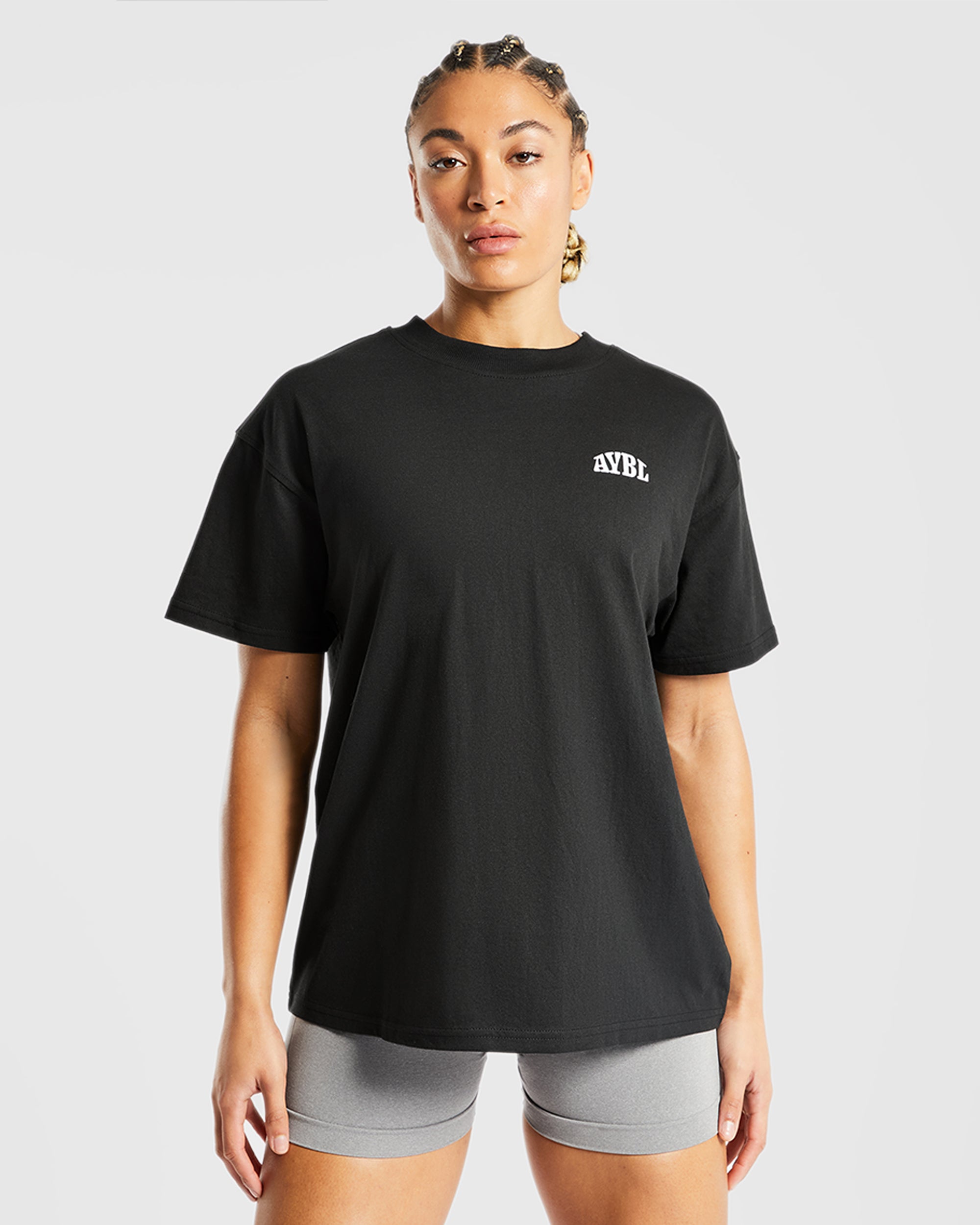 Believe Achieve Übergroßes T-Shirt – Schwarz