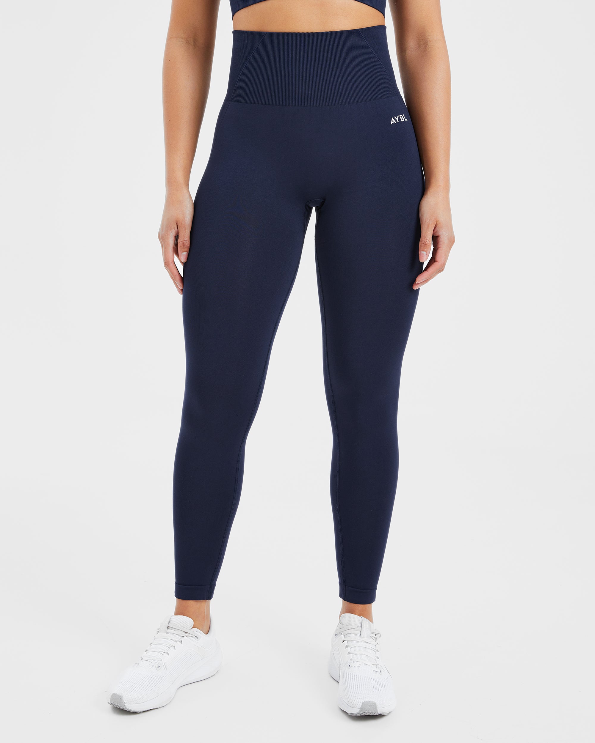 Nahtlose Leggings „Empower“ – Marineblau