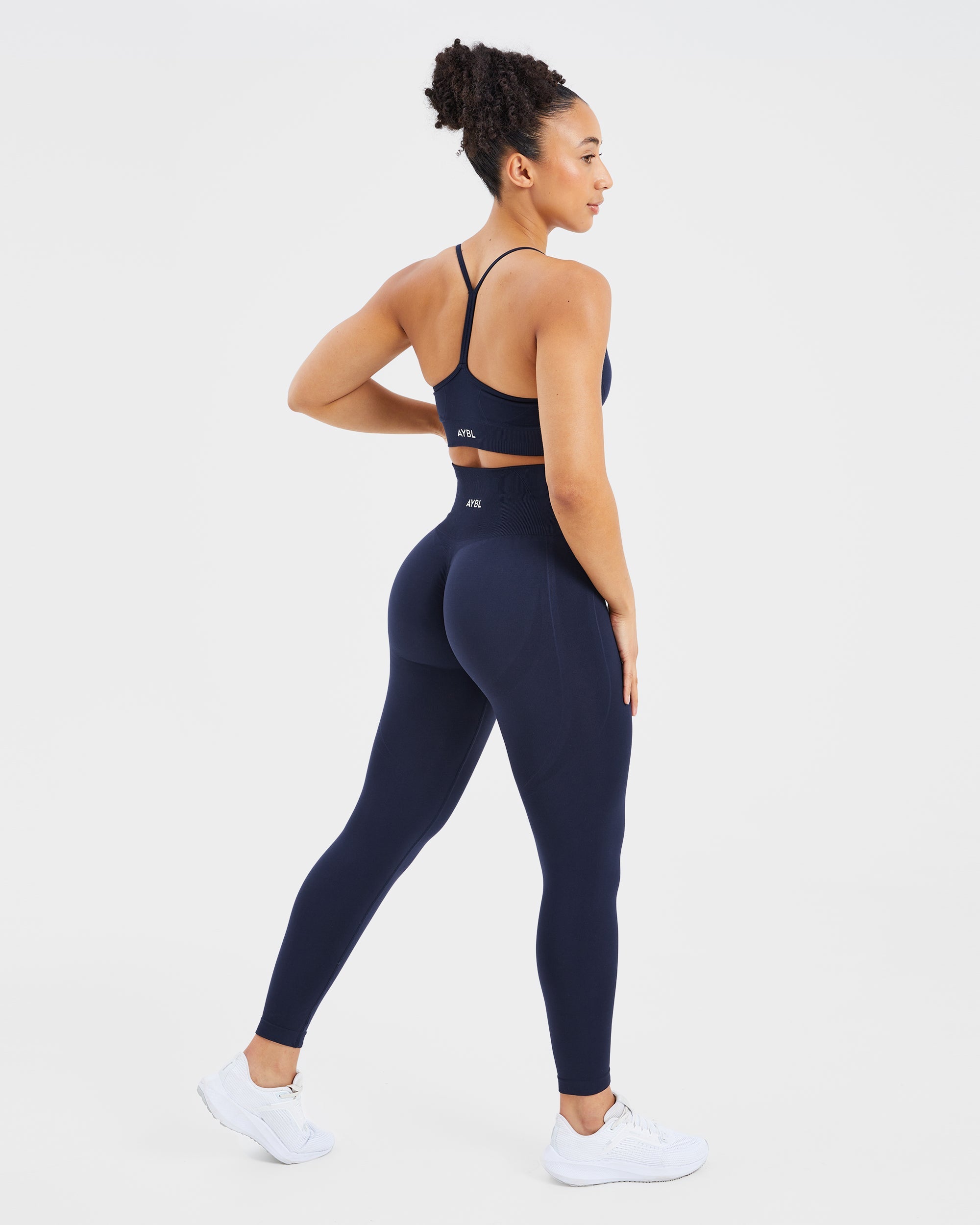 Nahtlose Leggings „Empower“ – Marineblau