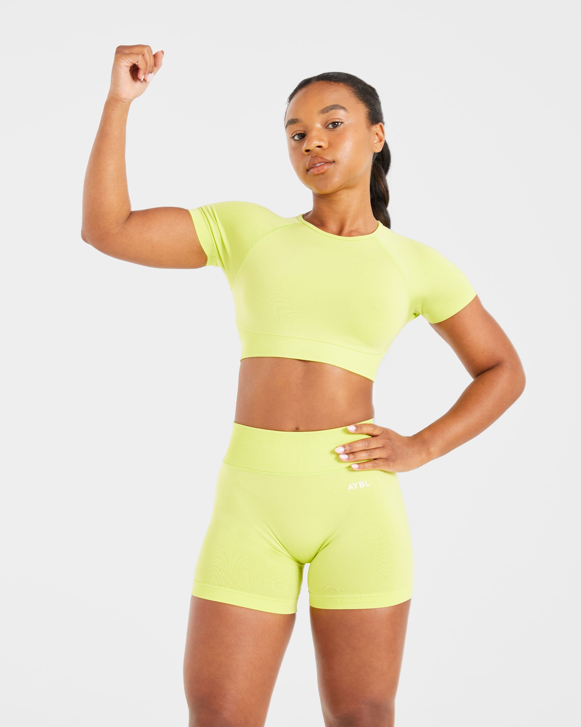 Adapt Seamless Crop Top - Lime Green