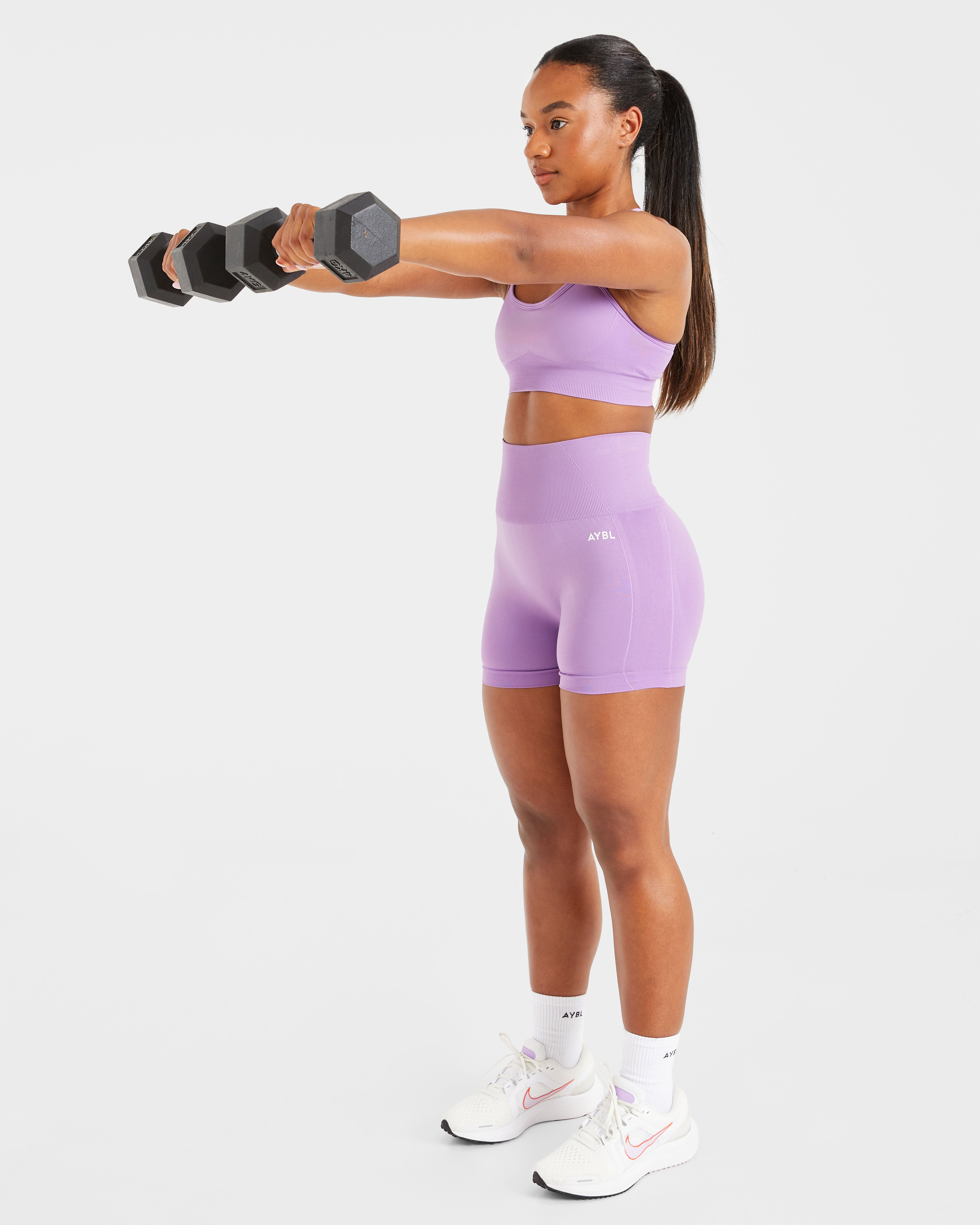 Nahtlose Empower-Shorts – Lila