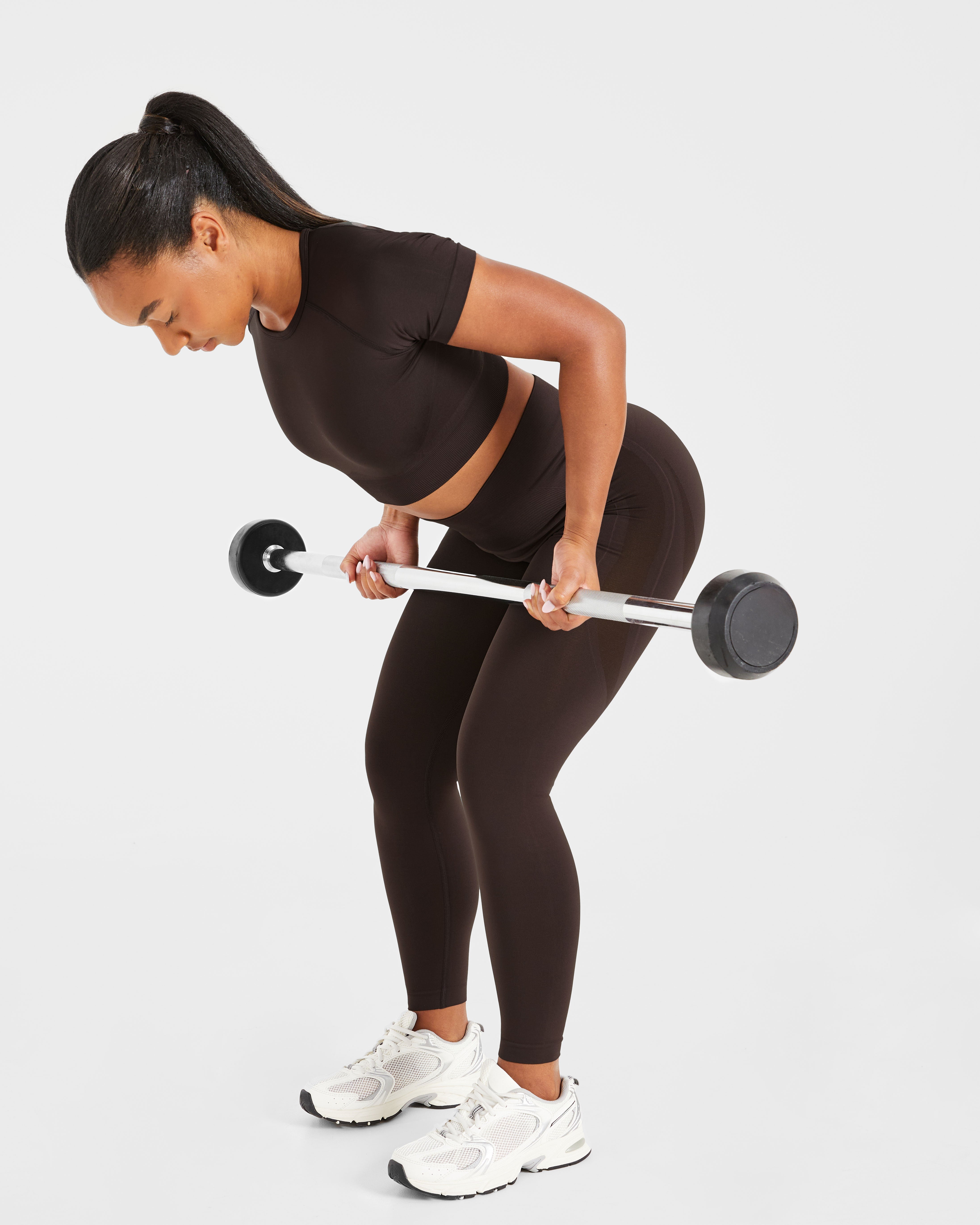Empower Seamless Crop Top - Cocoa Brown
