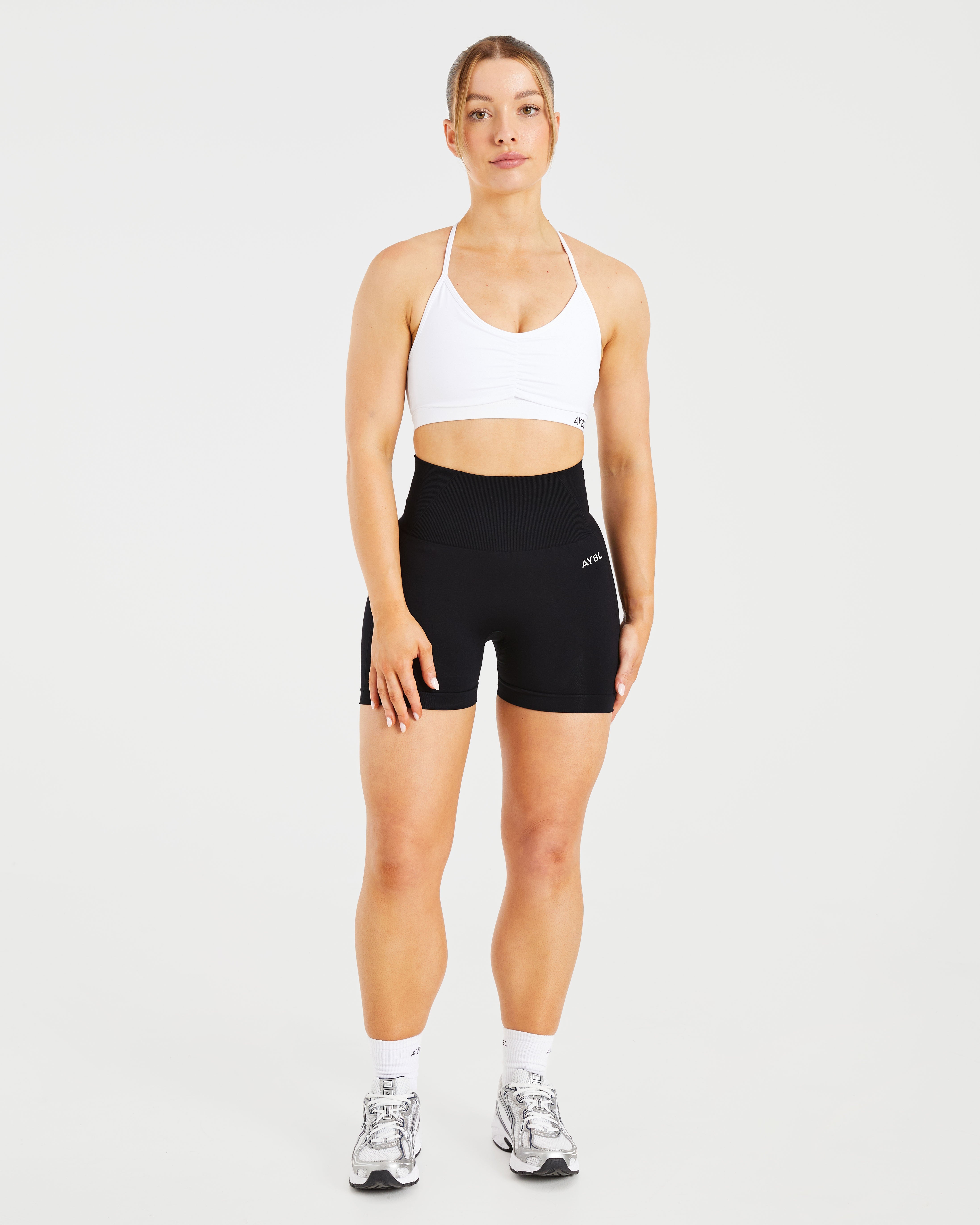Soutien-gorge de sport froncé Essential - Blanc