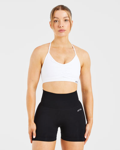 Soutien-gorge de sport froncé Essential - Blanc