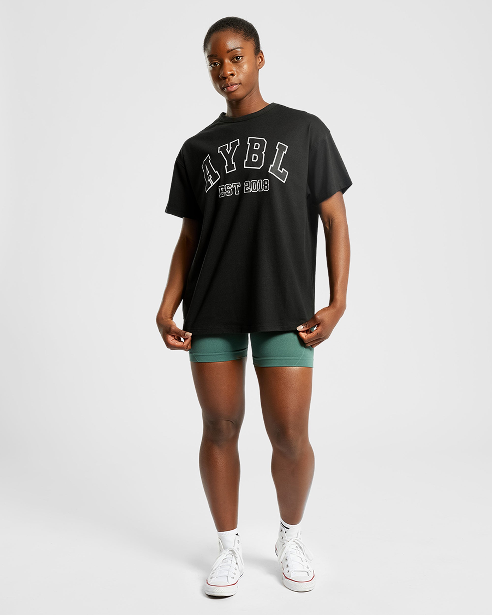 Varsity Oversized T Shirt - Black