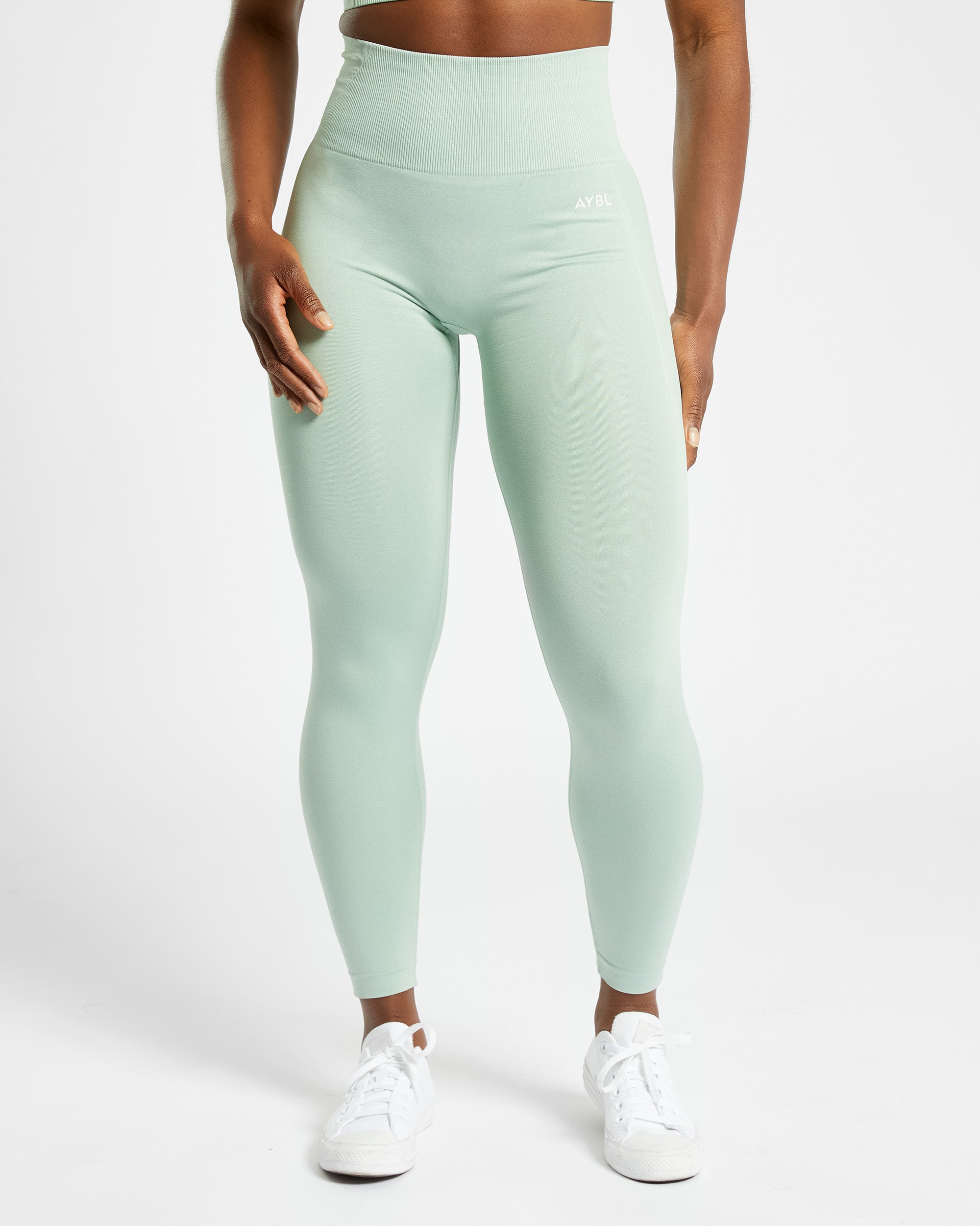 Nahtlose Leggings „Empower“ – Frühlingsgrün meliert