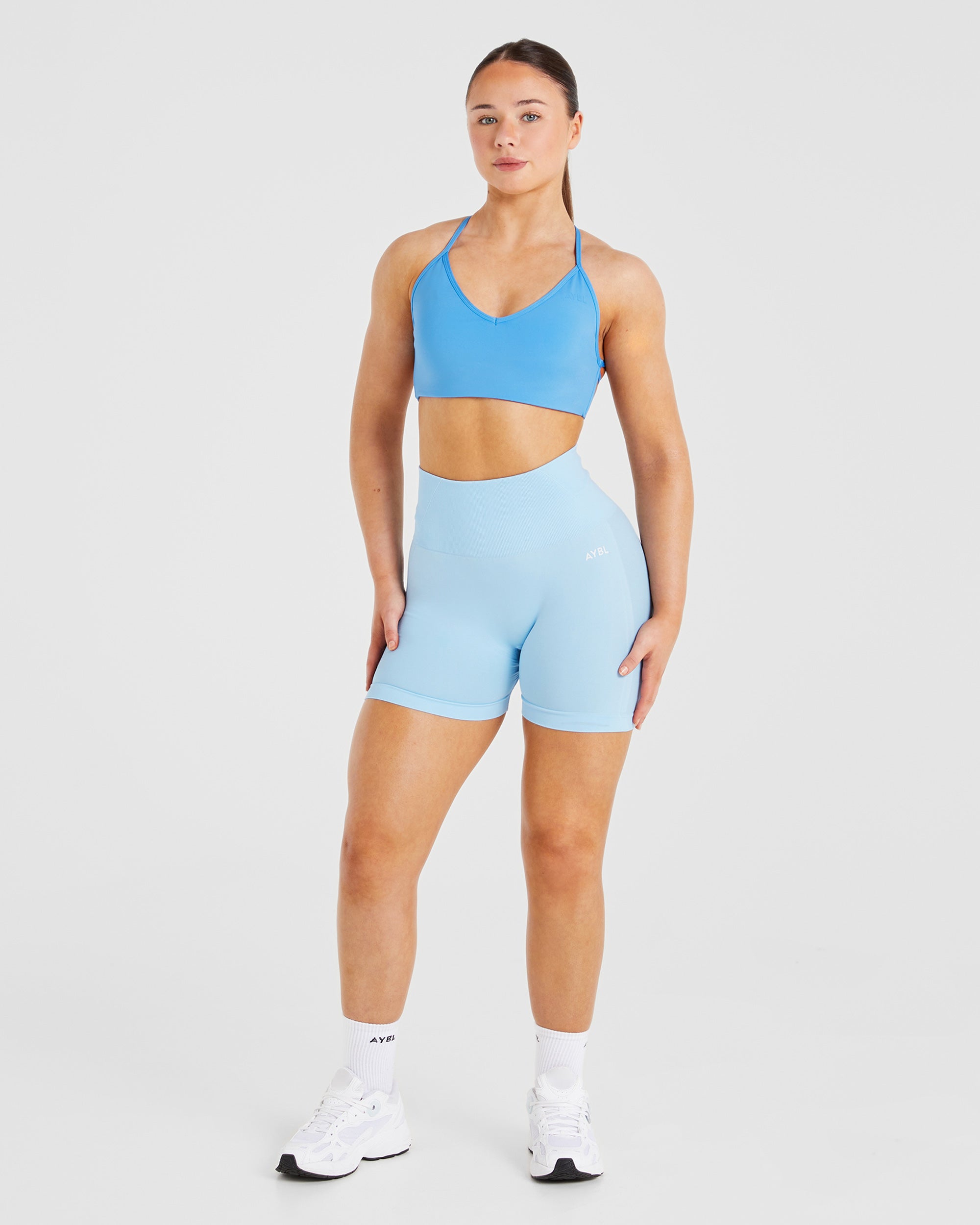 Essential Crossback Sports Bra - Summer Blue