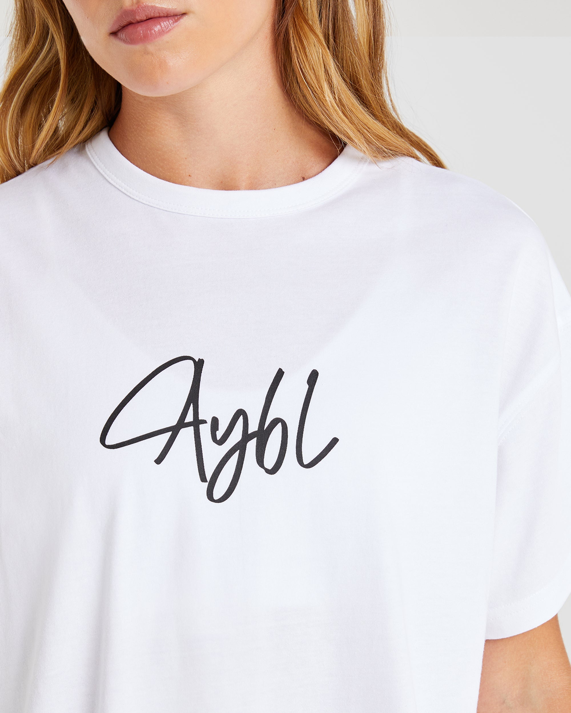 AYBL Script Oversized T Shirt - White