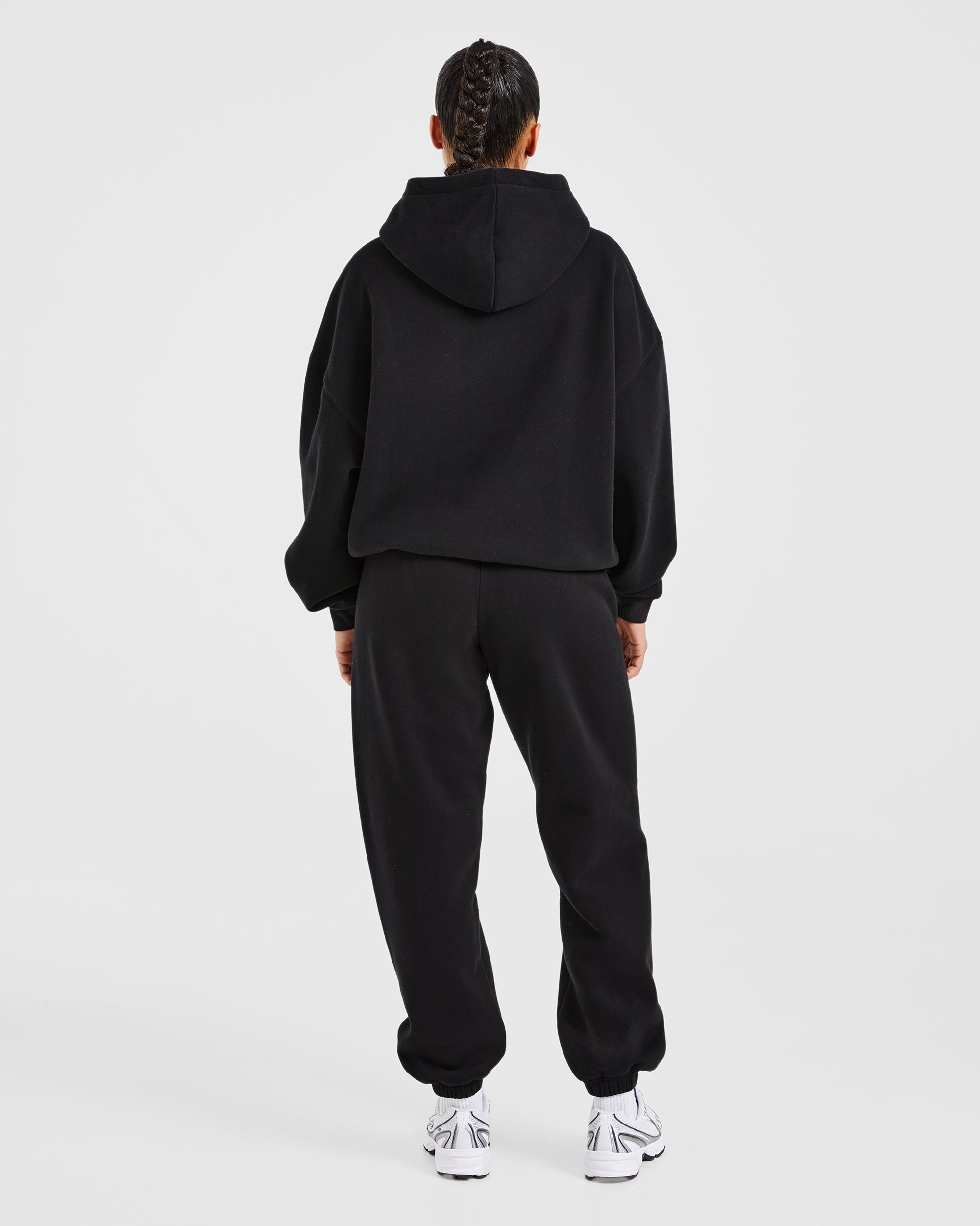 Image 4 from Varsity Embroidered Oversized Joggers - Black