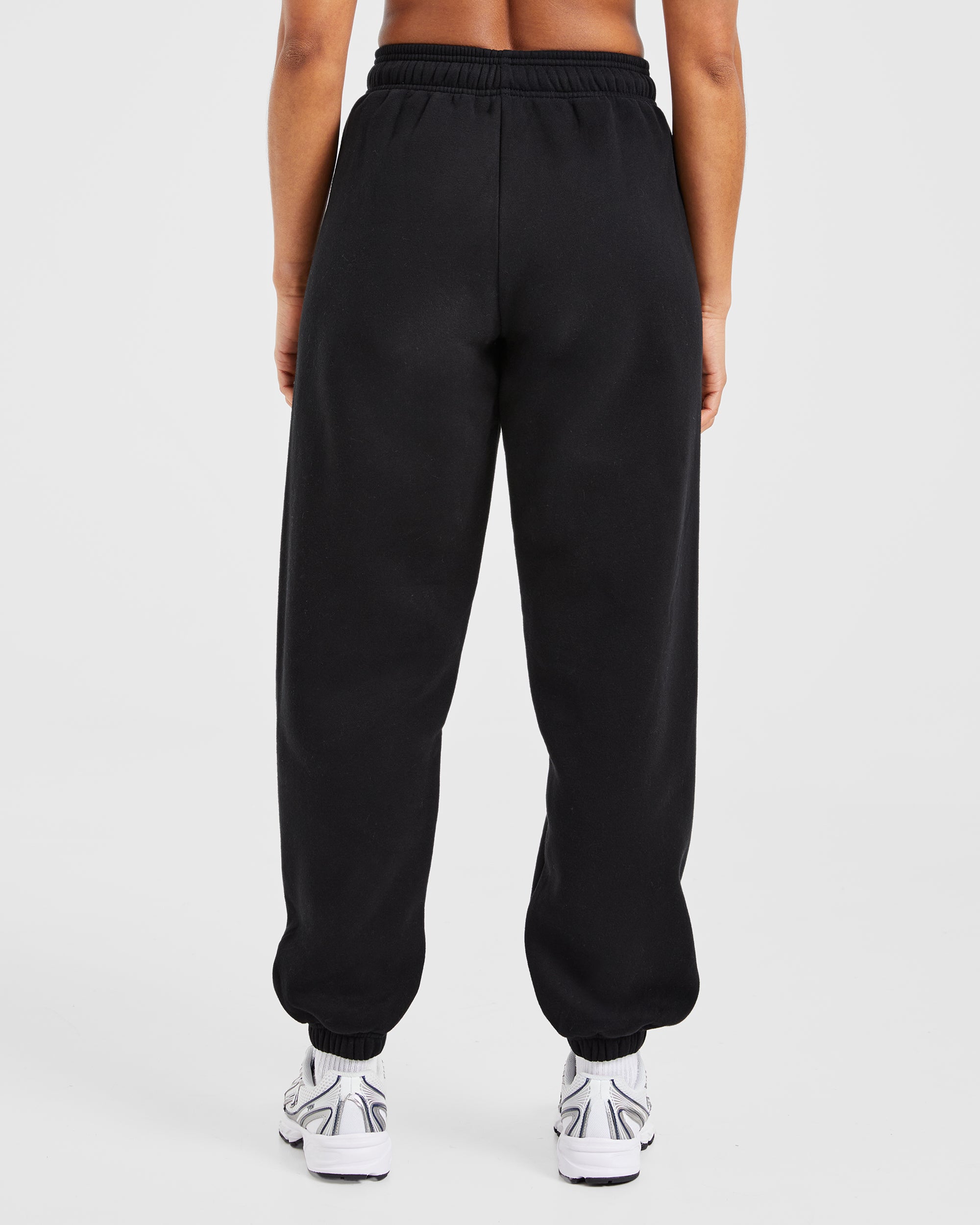 Image 2 from Varsity Embroidered Oversized Joggers - Black