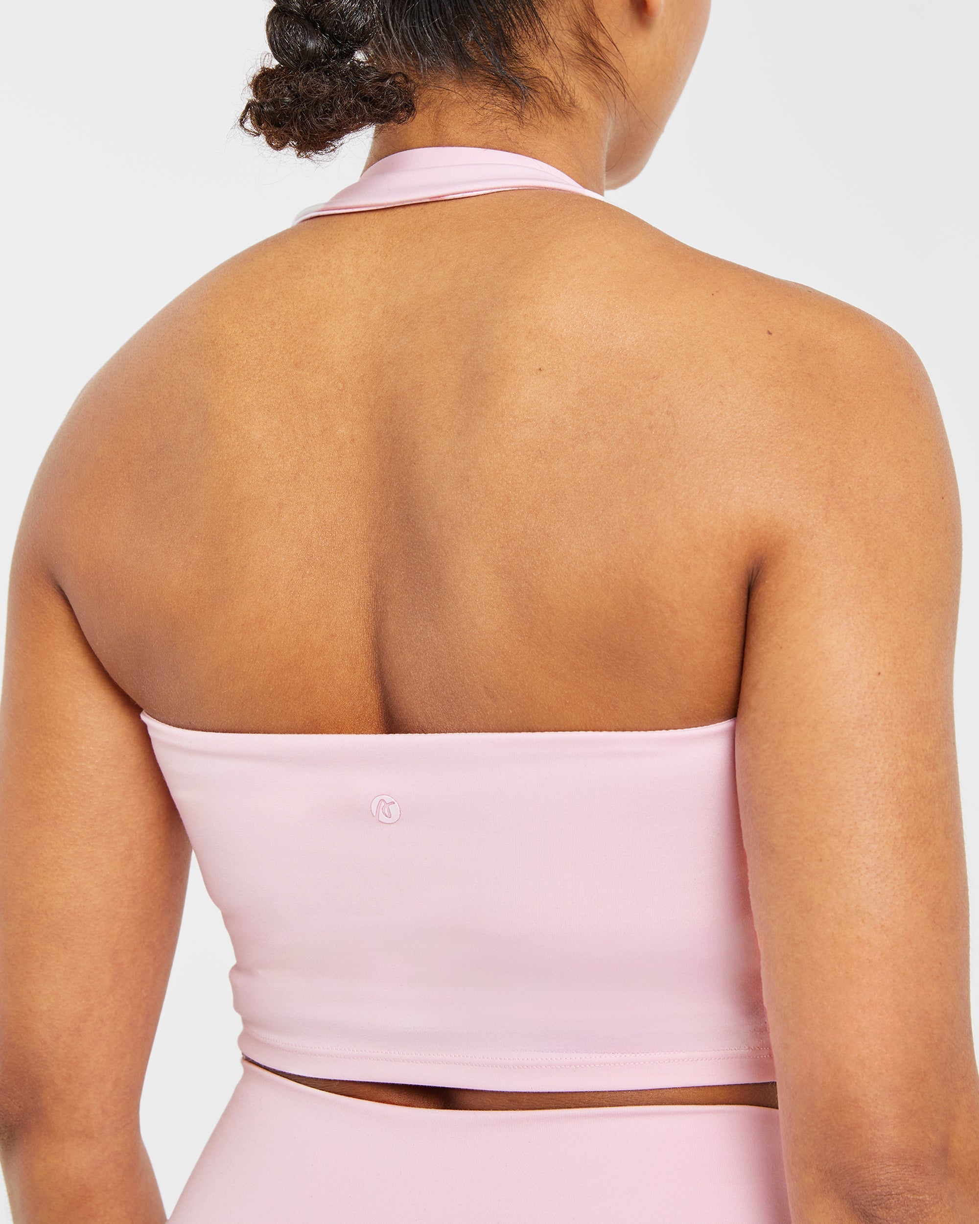 Staple Halterneck Crop Top - Pastel Pink