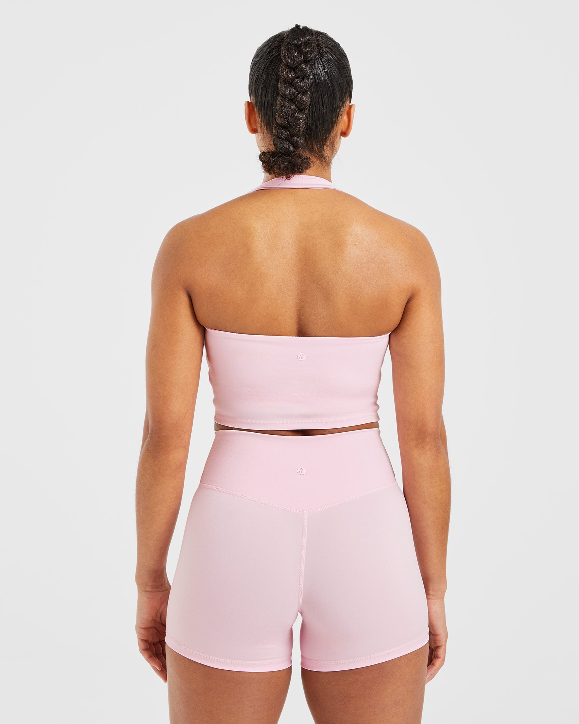 Staple Halterneck Crop Top - Pastel Pink