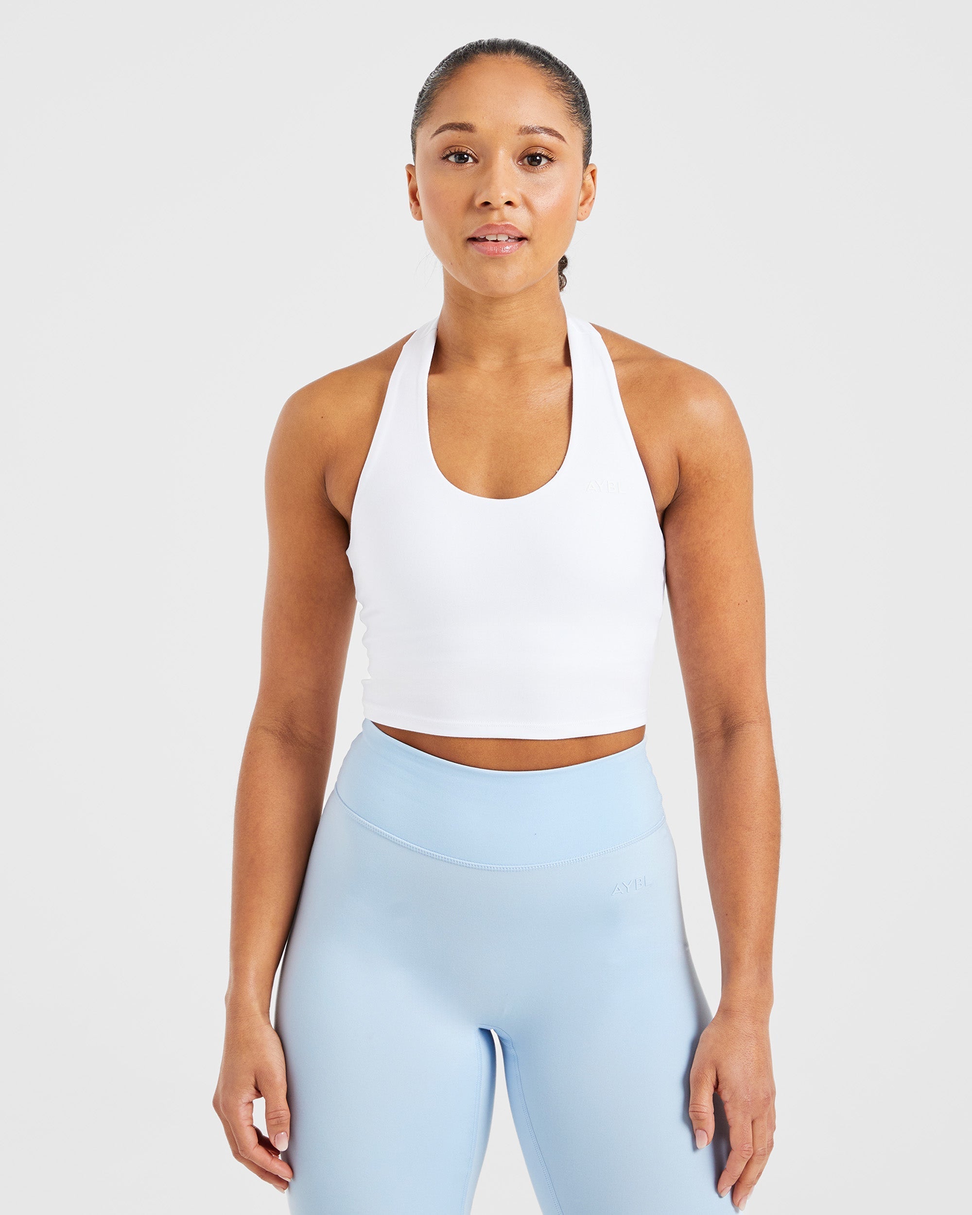 Staple Halterneck Crop Top - White